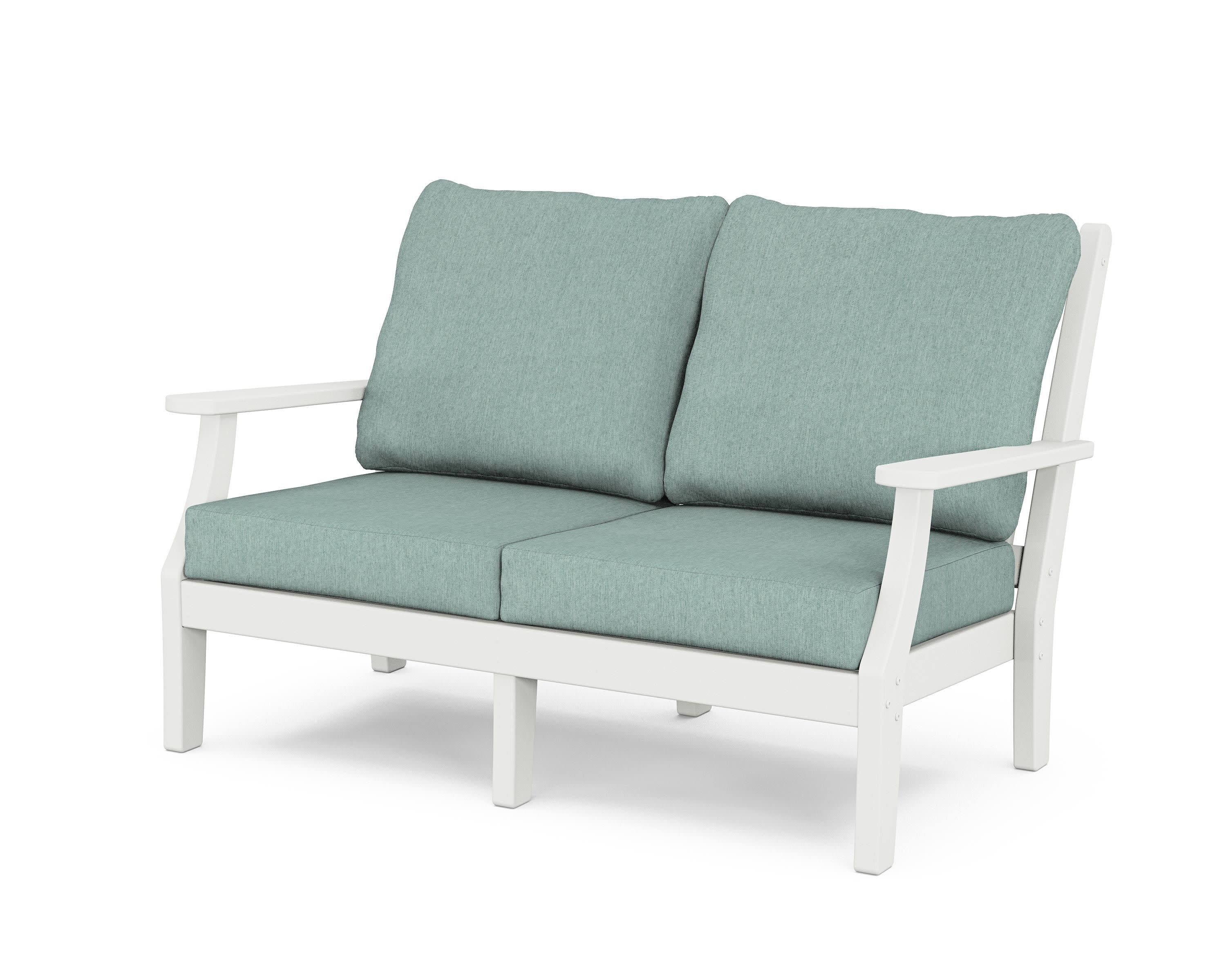 Wovendale Deep Seating Loveseat in White / Glacier Spa