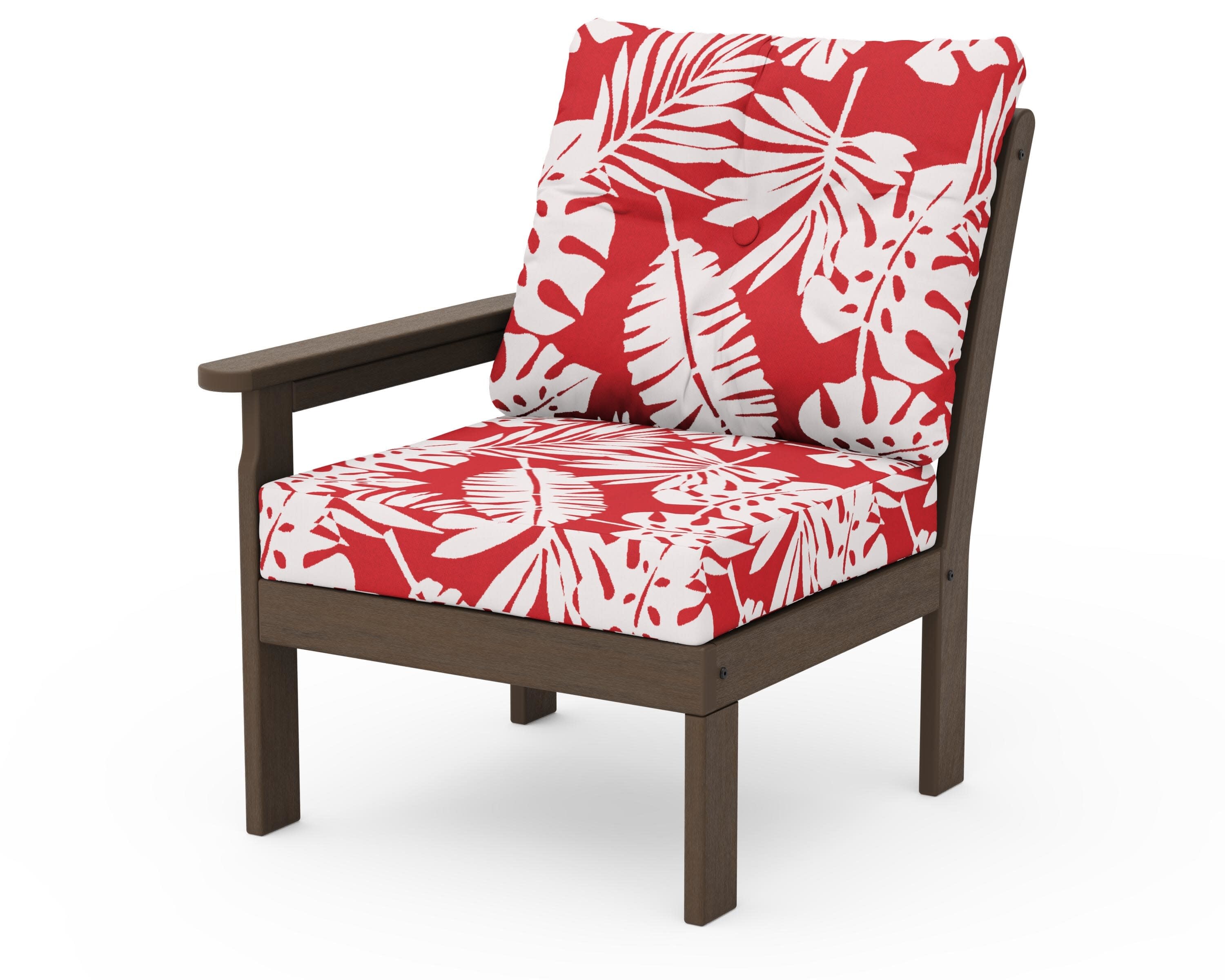Vineyard Modular Left Arm Chair in Kona / Leaf Crimson