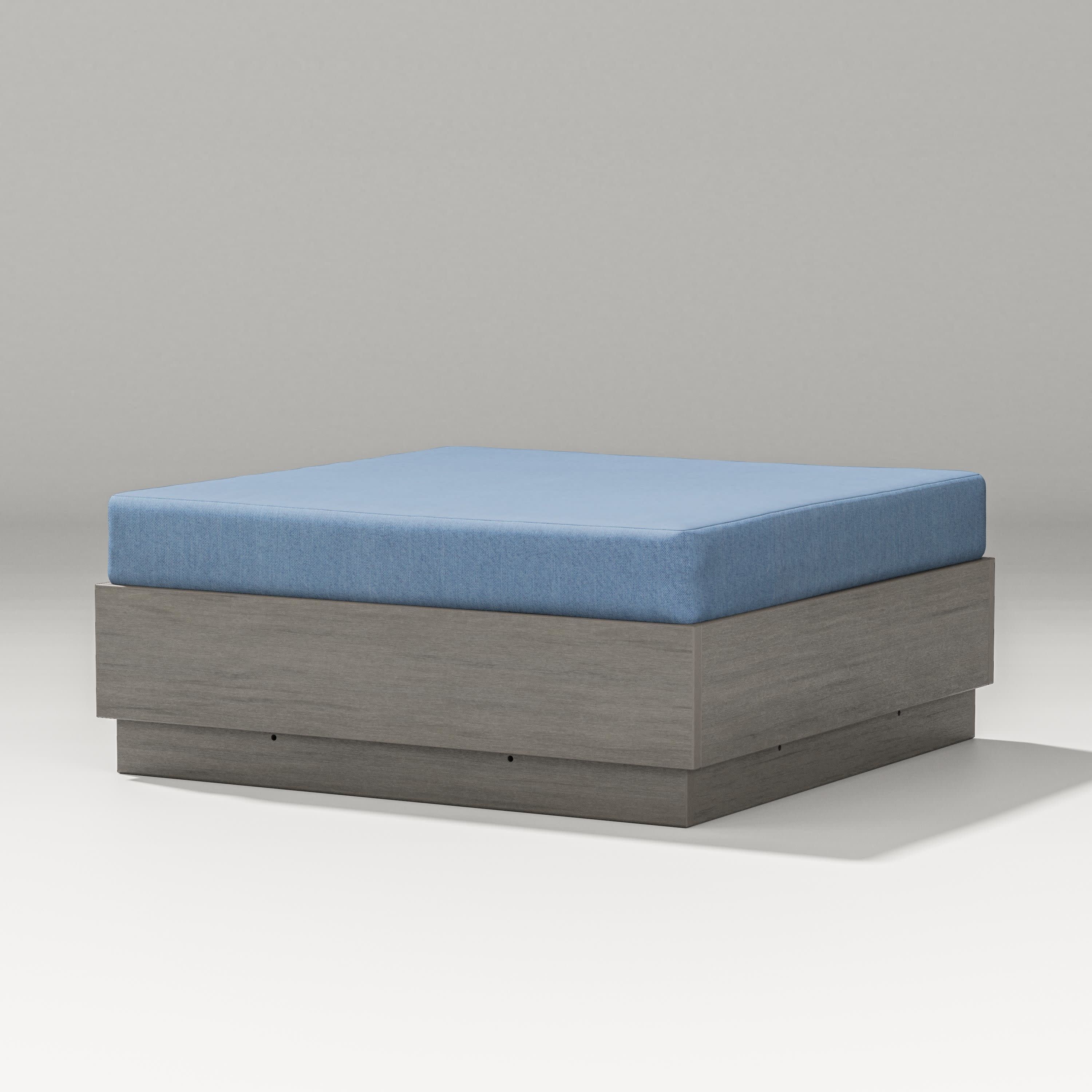 Elevate Lounge Ottoman in Driftwood / Sky Blue