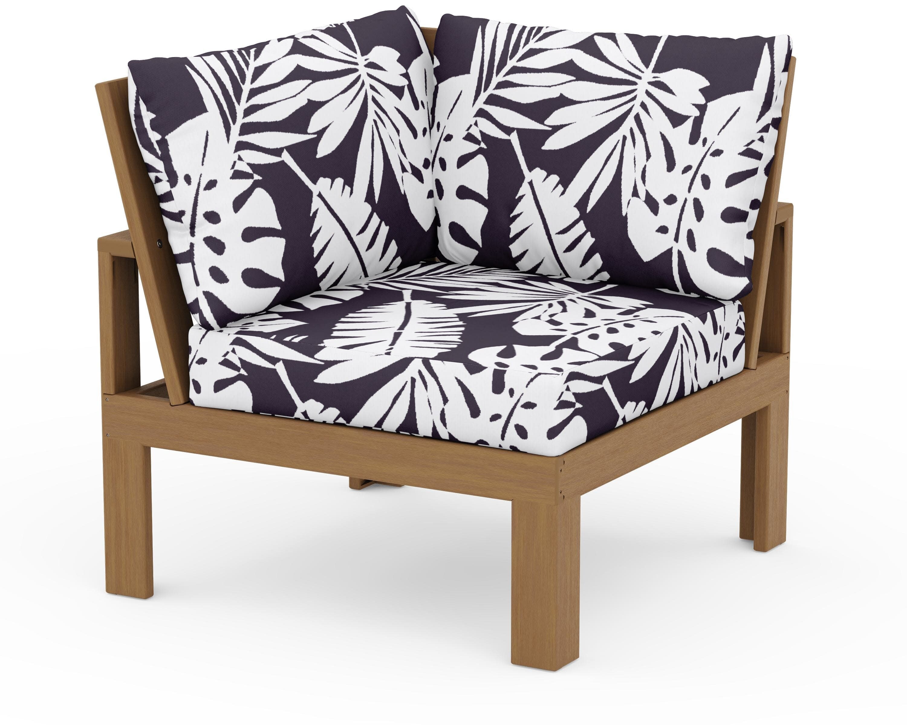 Modular Corner Chair in Natural / Leaf Navy