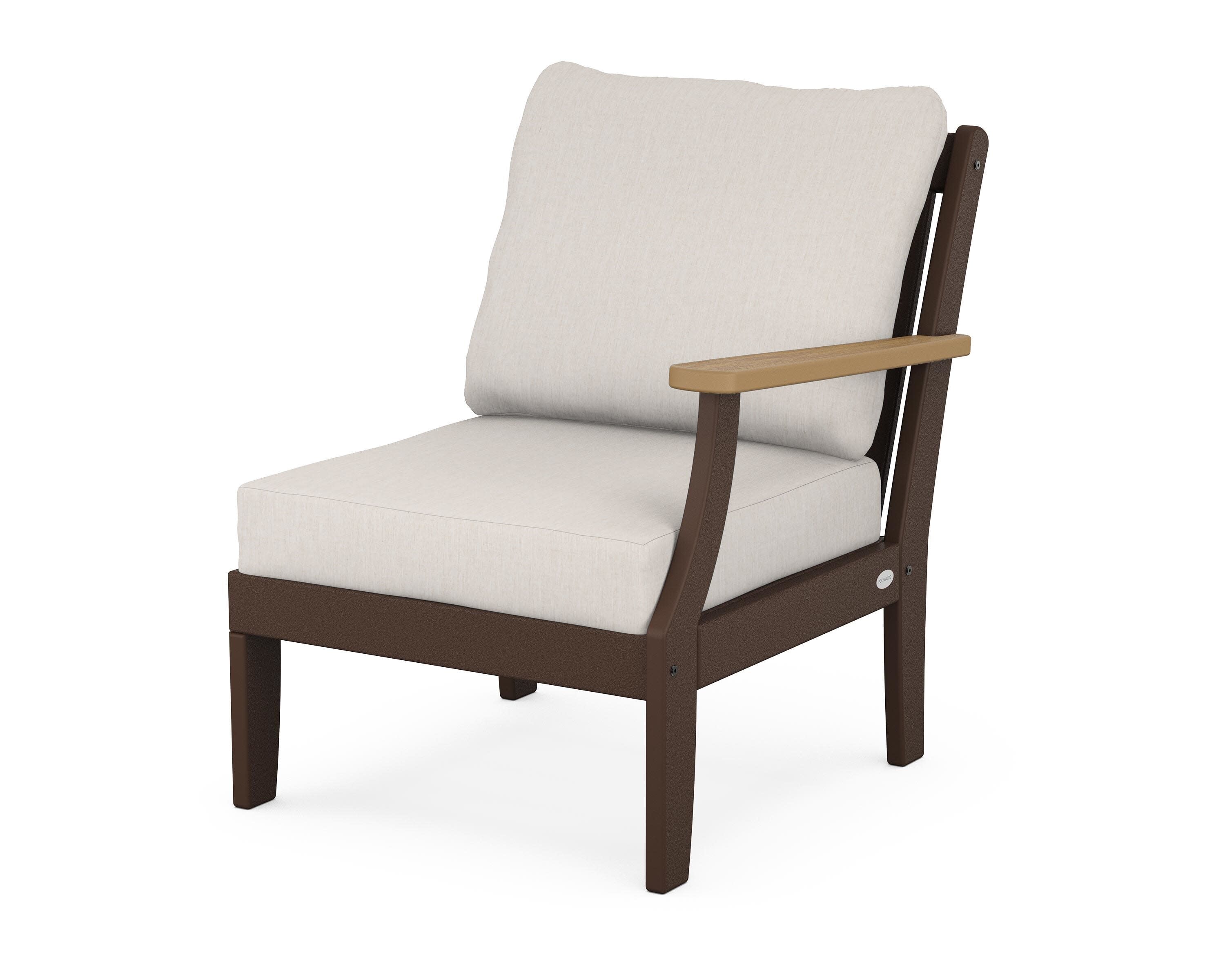 Braxton Modular Right Arm Chair in Mahogany / Natural / Cast Ash