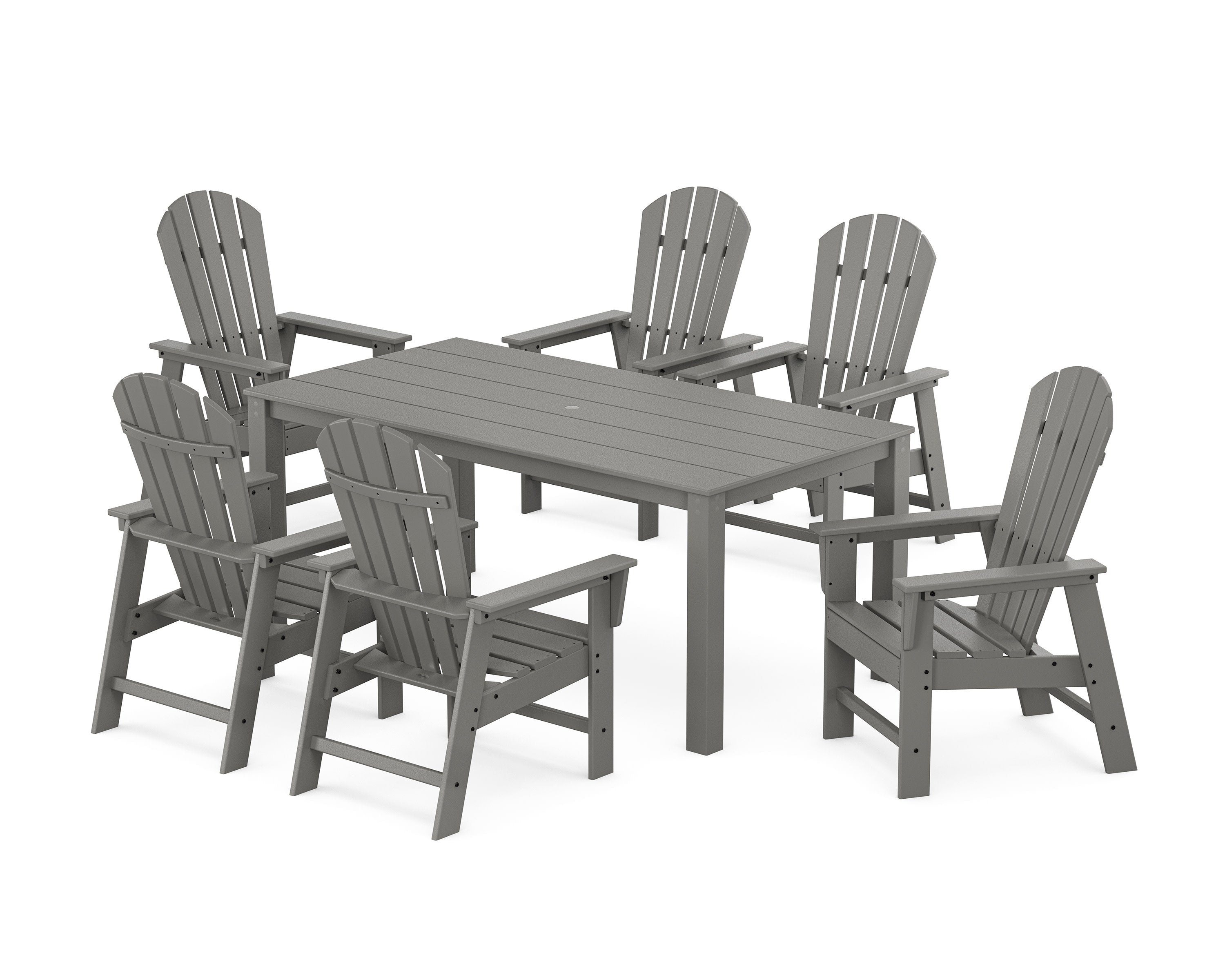 South Beach 7-Piece Parsons Dining Set in Slate Grey