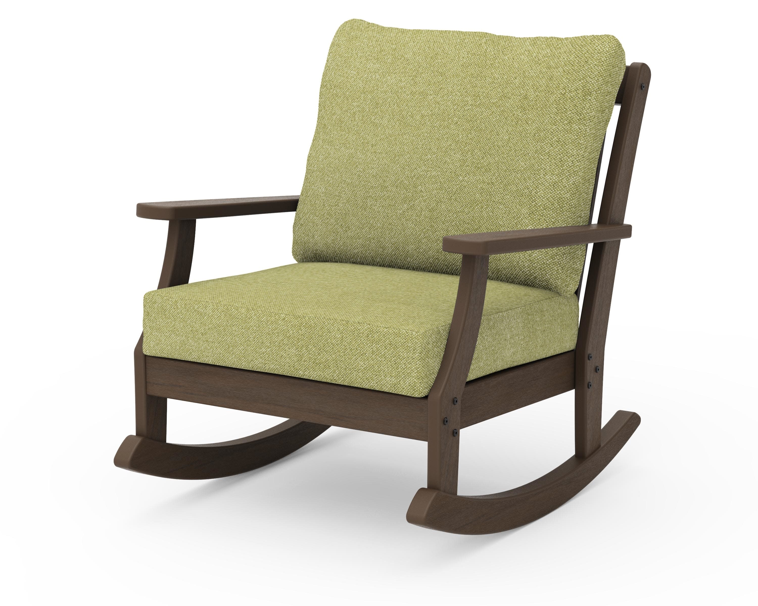 Braxton Deep Seating Rocking Chair in Kona / Chartreuse Boucle