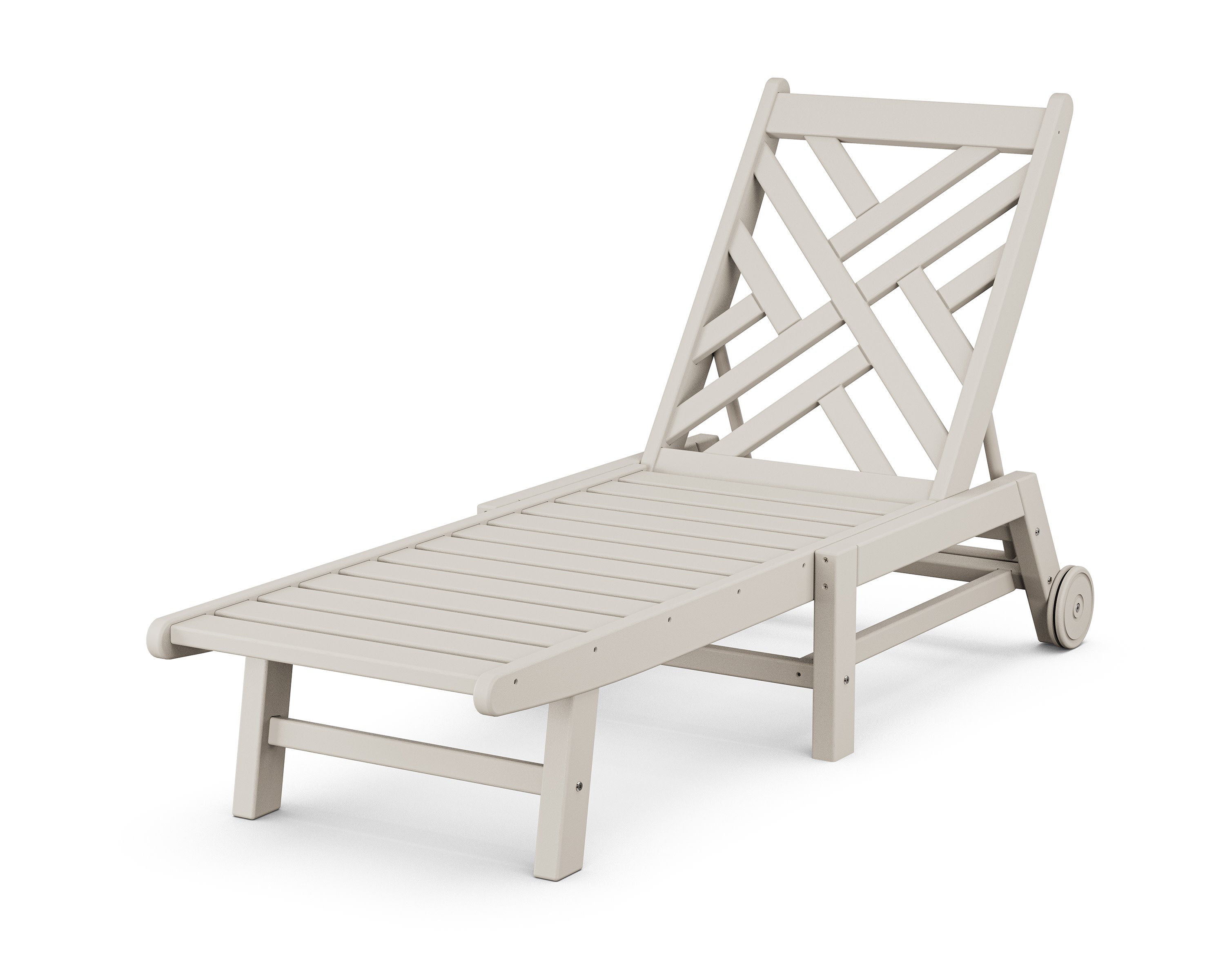 Chippendale Chaise with Wheels in Sand