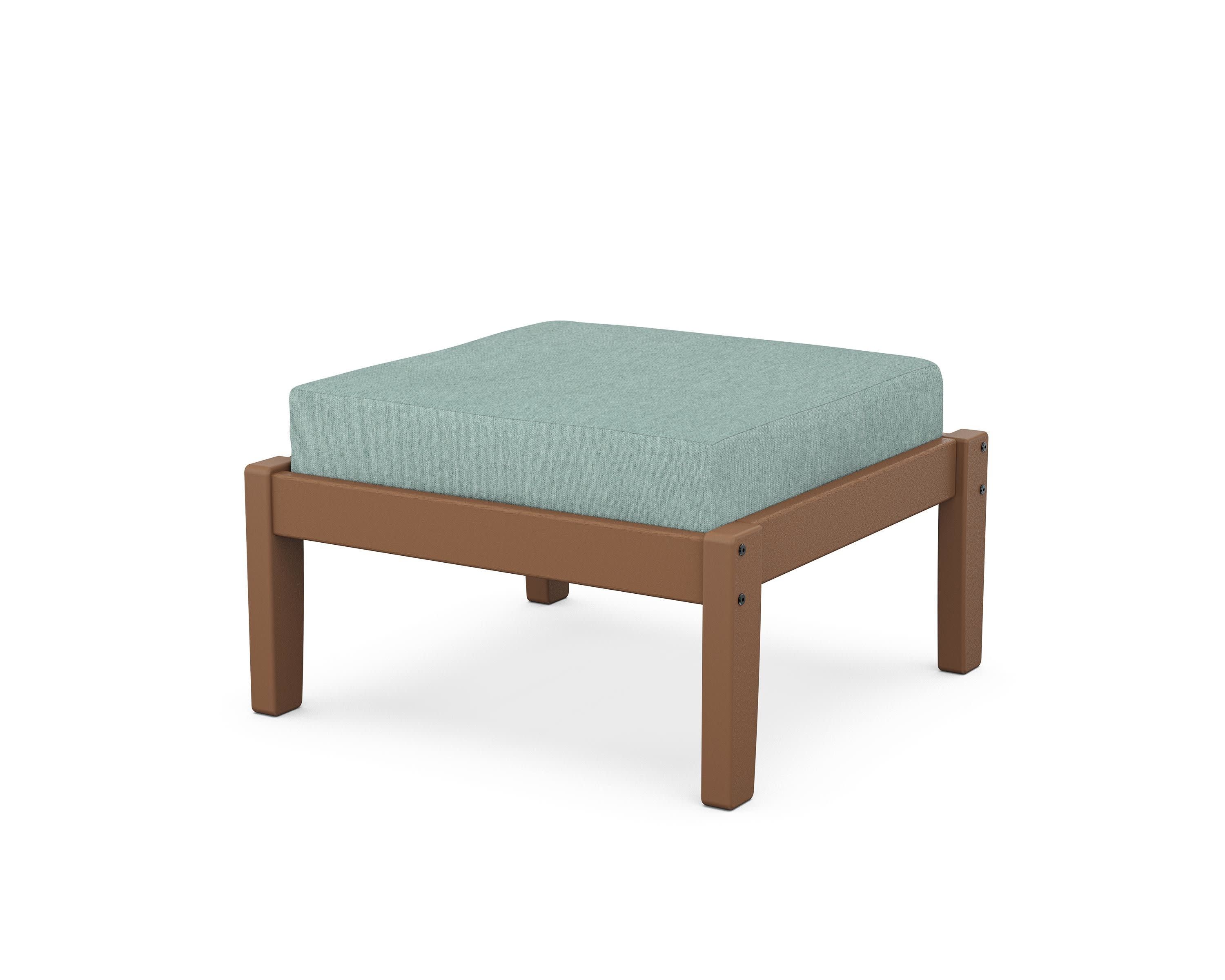 Deep Seating Ottoman in Teak / Glacier Spa