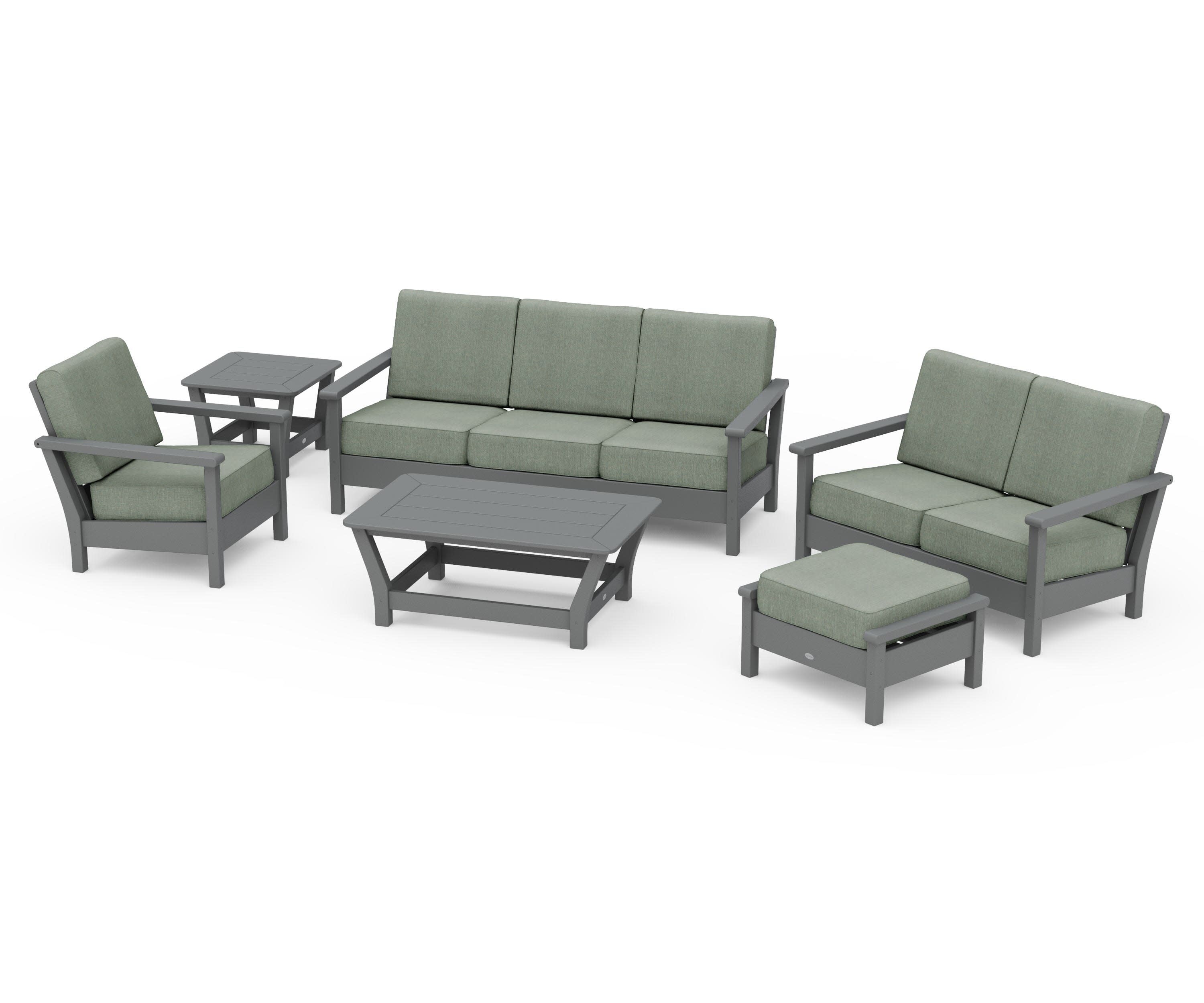 Harbour 6-Piece Outdoor Living Set in Slate Grey / Cast Sage