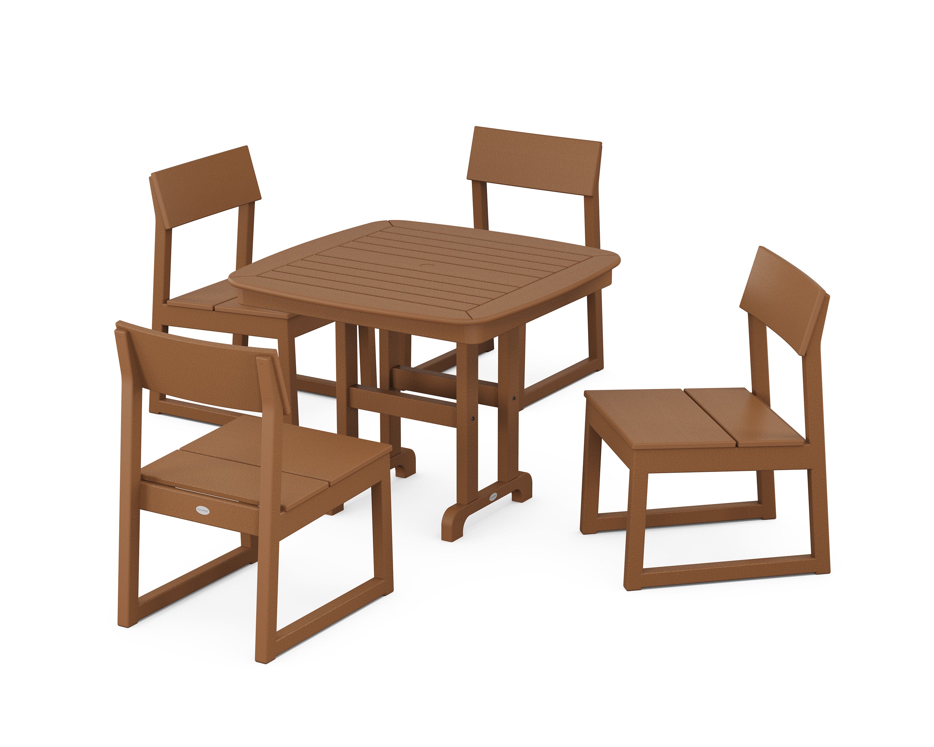 EDGE Side Chair 5-Piece Dining Set in Teak