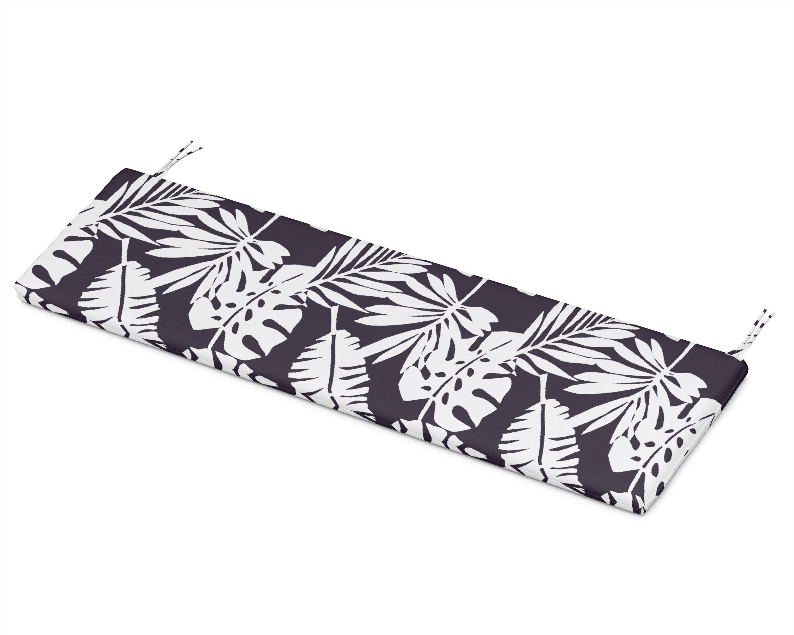 Bench Seat Cushion - 17.25"D x 56.5"W x 2.5"H in Leaf Navy