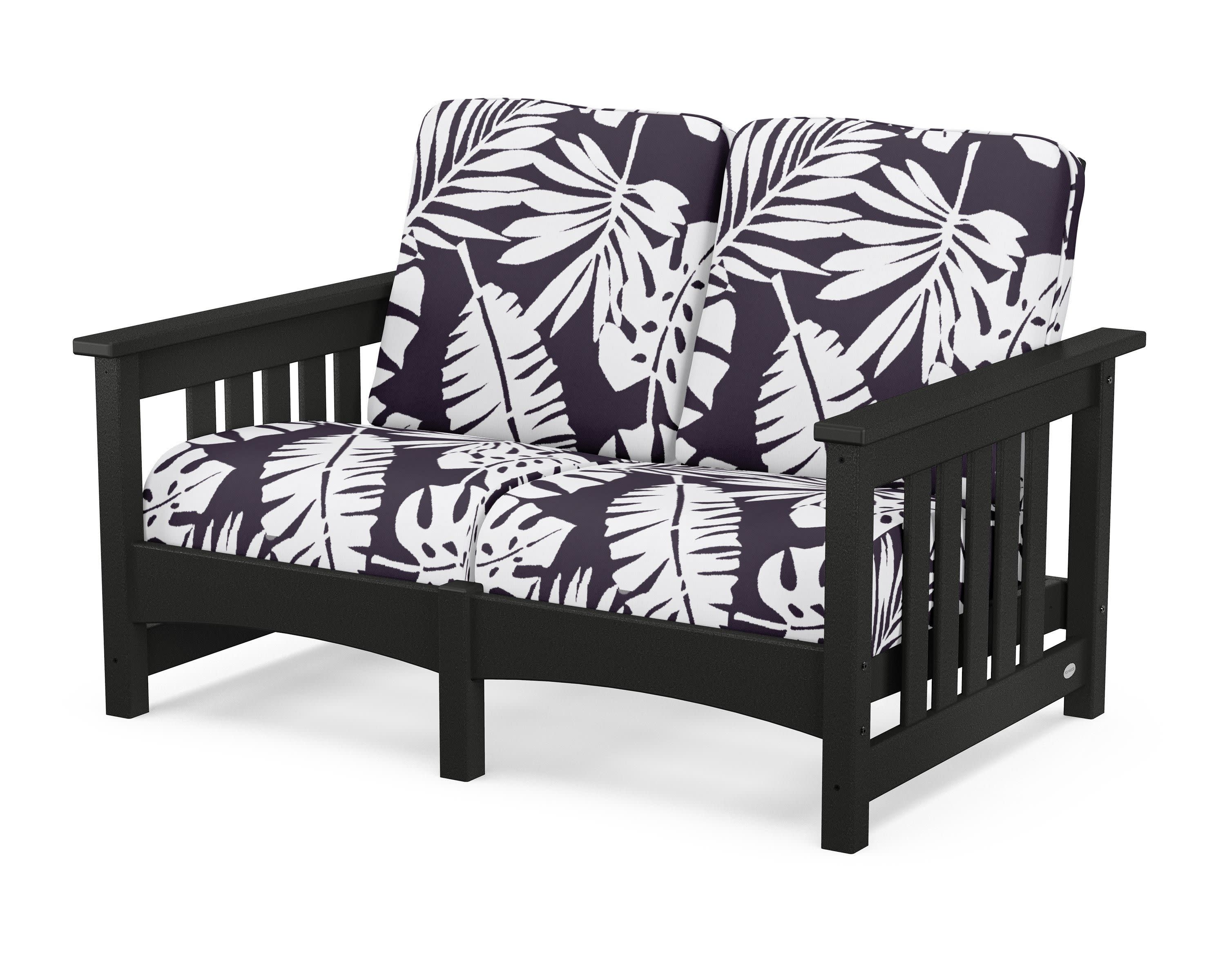 Club Mission Loveseat in Black / Leaf Navy