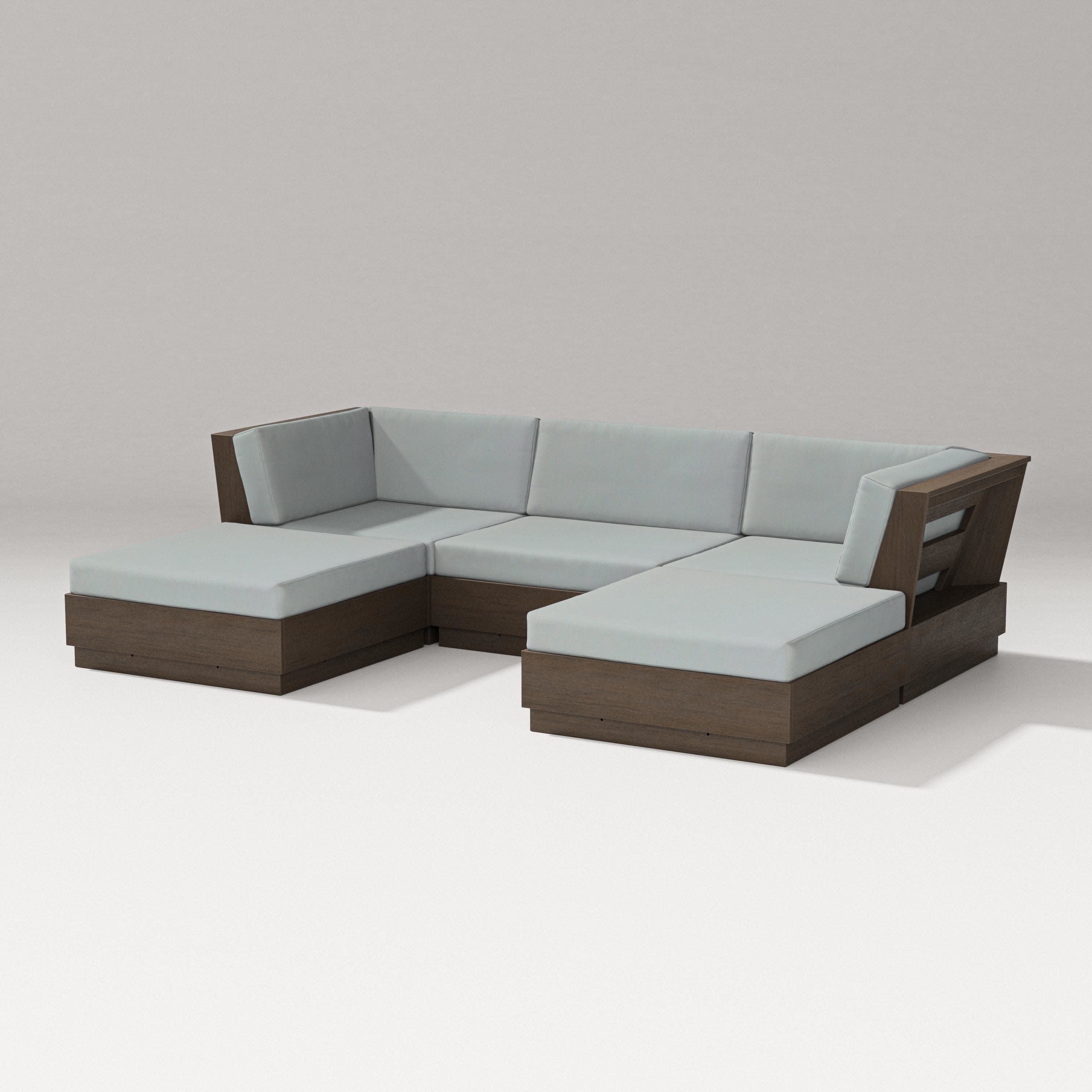 Elevate Double Chaise Sectional in Kona / Spa