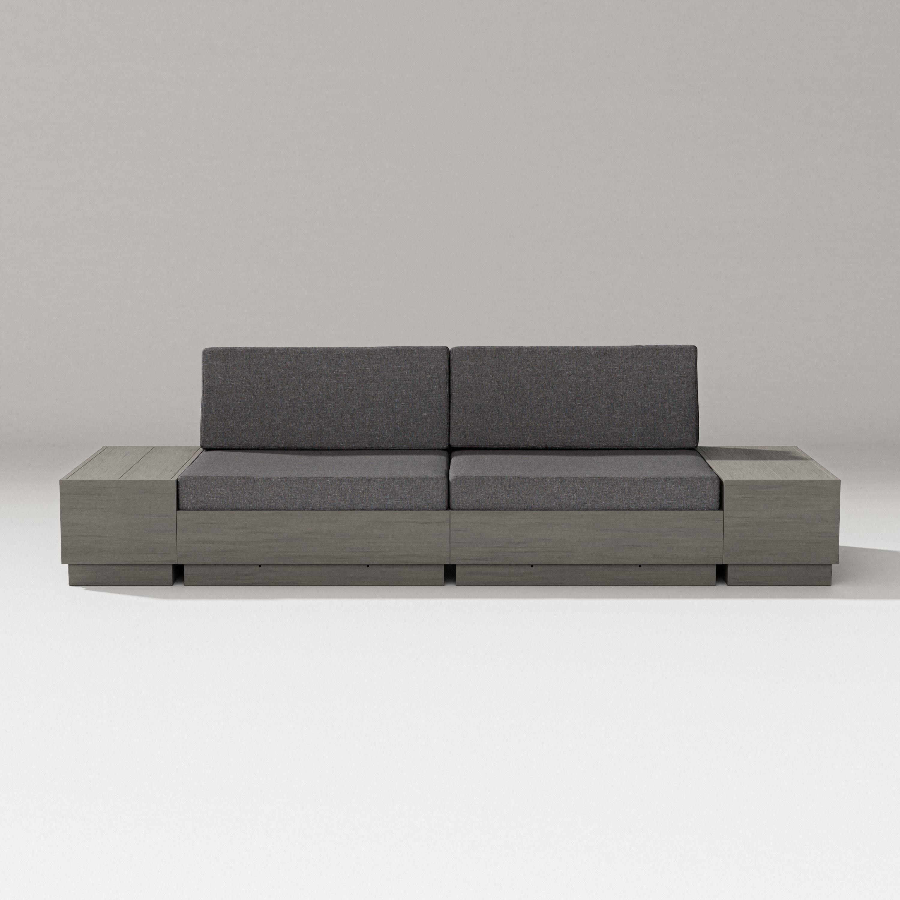 Elevate 4-Piece Loveseat Sectional in Driftwood / Ash Charcoal