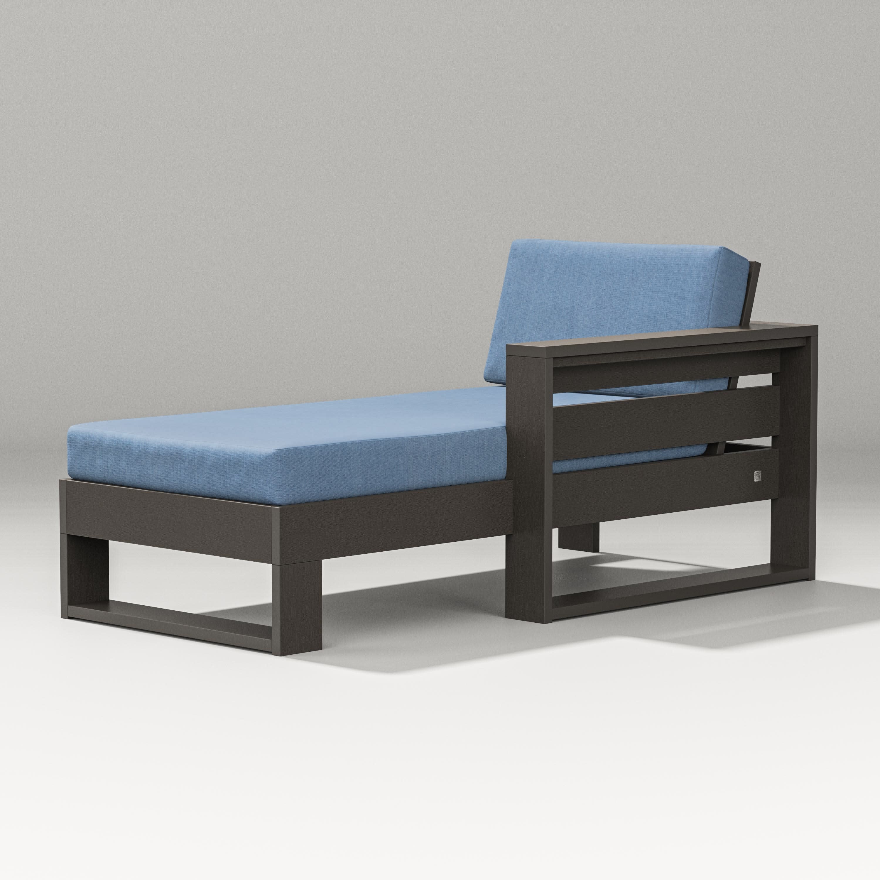 Latitude Modular Right Arm Chaise in Vintage Coffee / Sky Blue