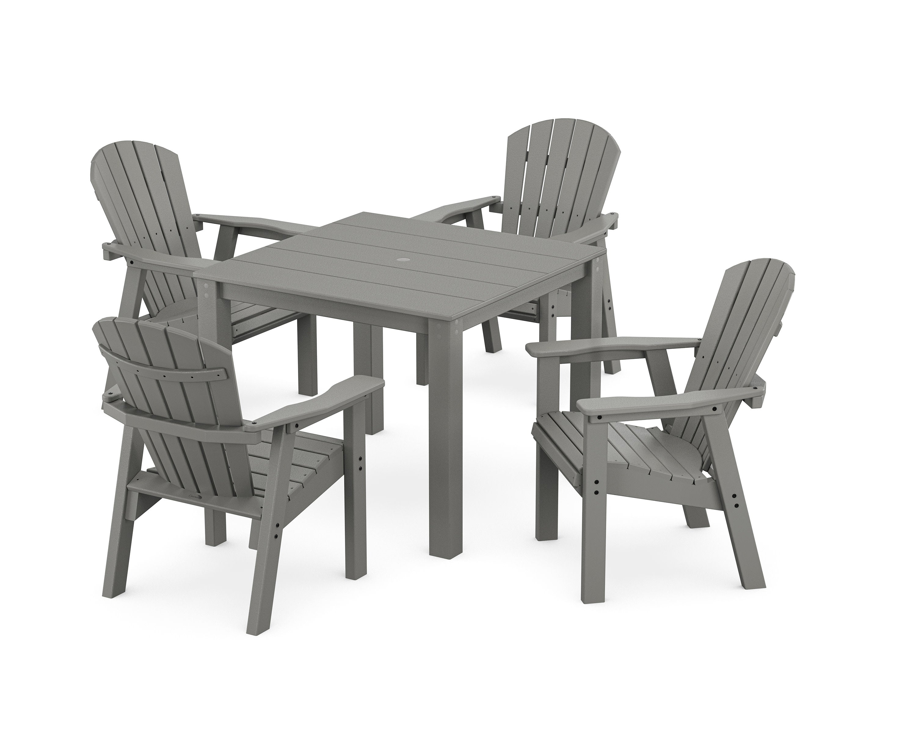 Seashell Coast 5-Piece Parsons Dining Set in Slate Grey