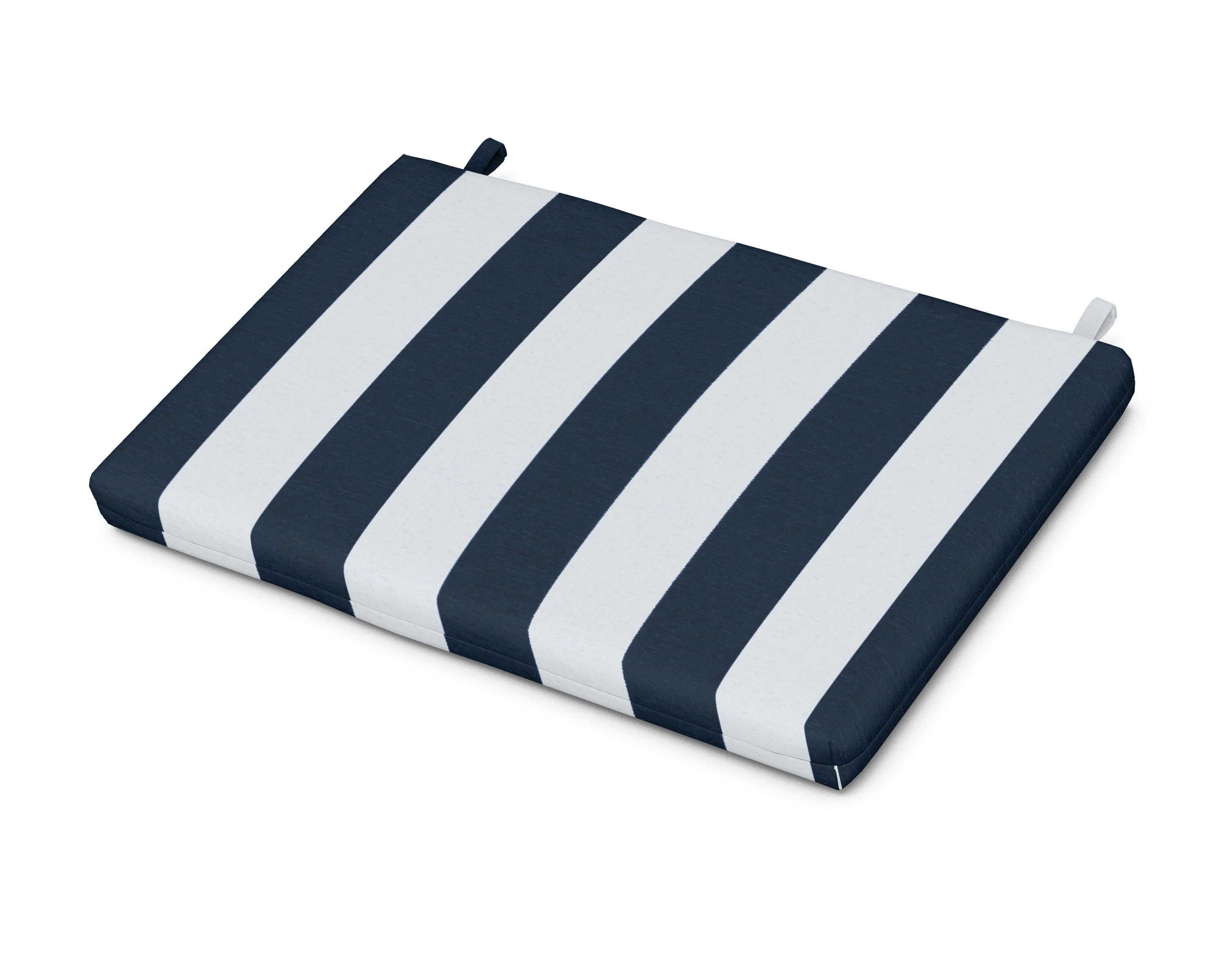 Eastport Lounge Chair Cushion in Cabana Stripe Marine Indigo
