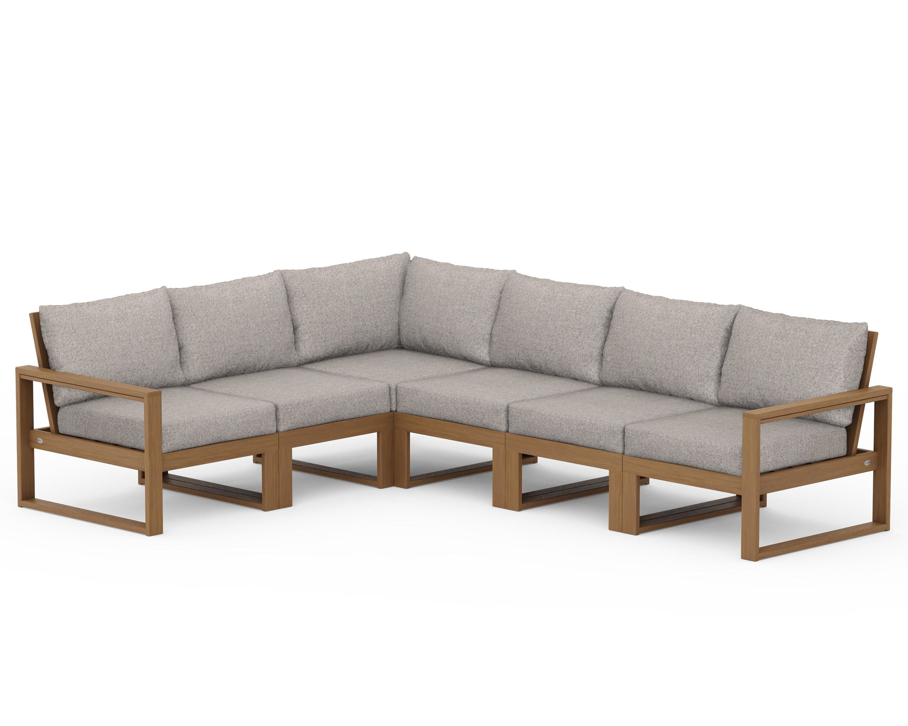 EDGE 6-Piece Modular Deep Seating Set in Natural / Weathered Tweed