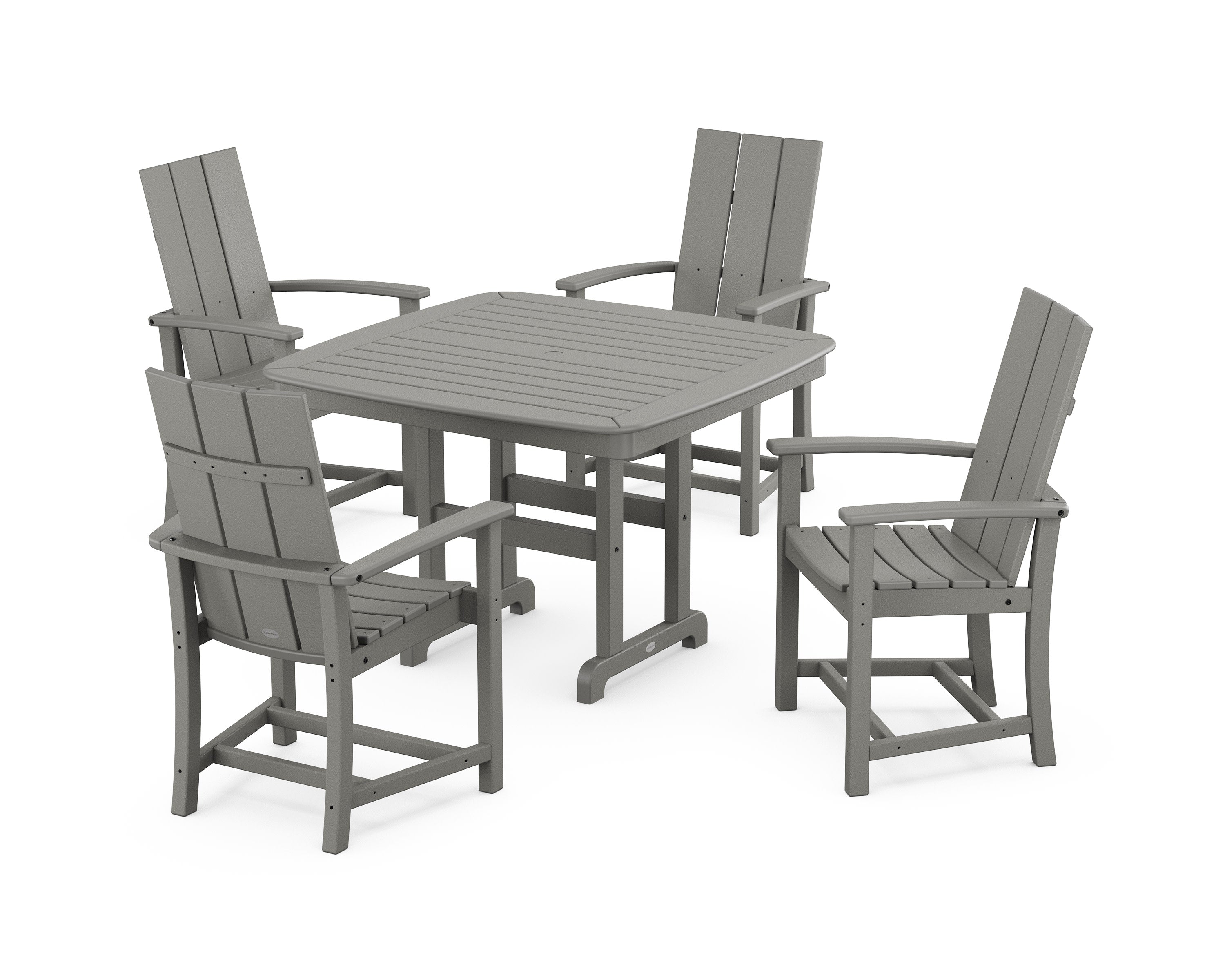 Modern Adirondack 5-Piece Dining Set with Trestle Legs in Slate Grey