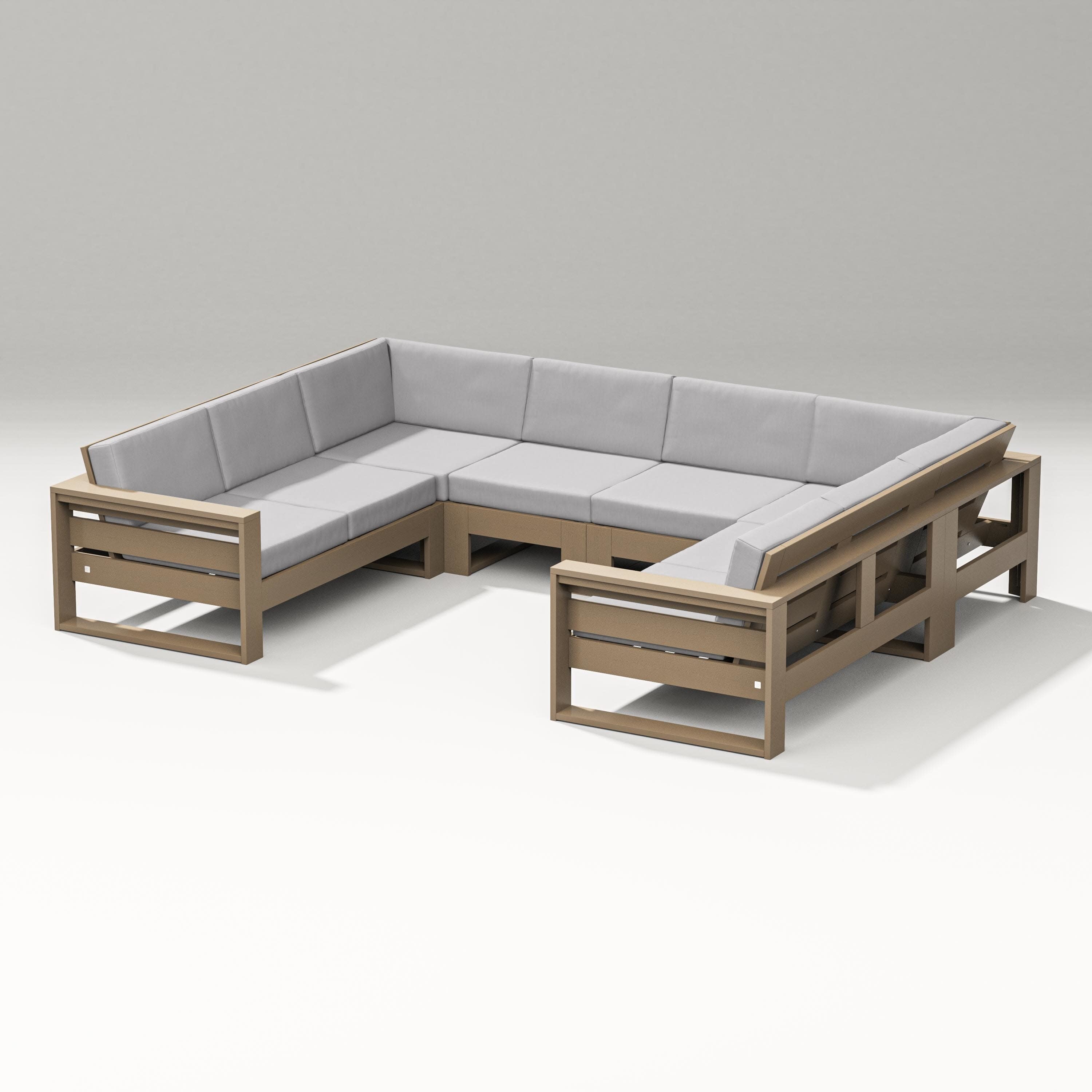 Latitude U-Shaped Sectional in Vintage Sahara / Granite