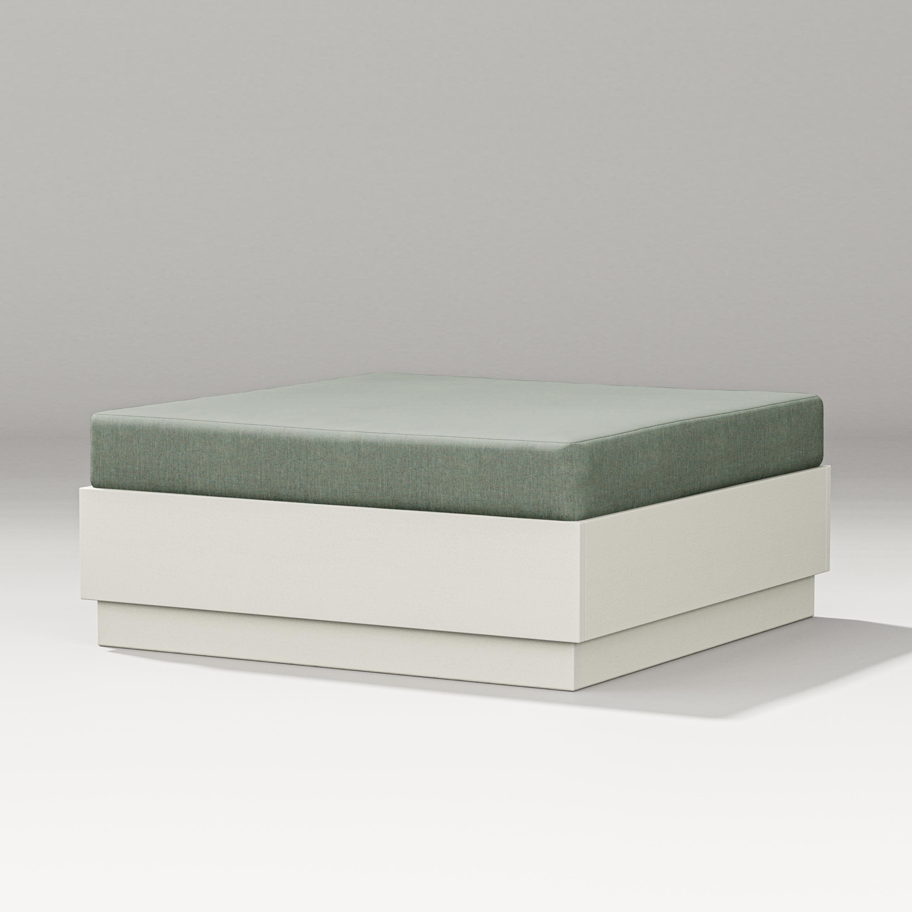 Elevate Lounge Ottoman in Vintage White / Cast Sage