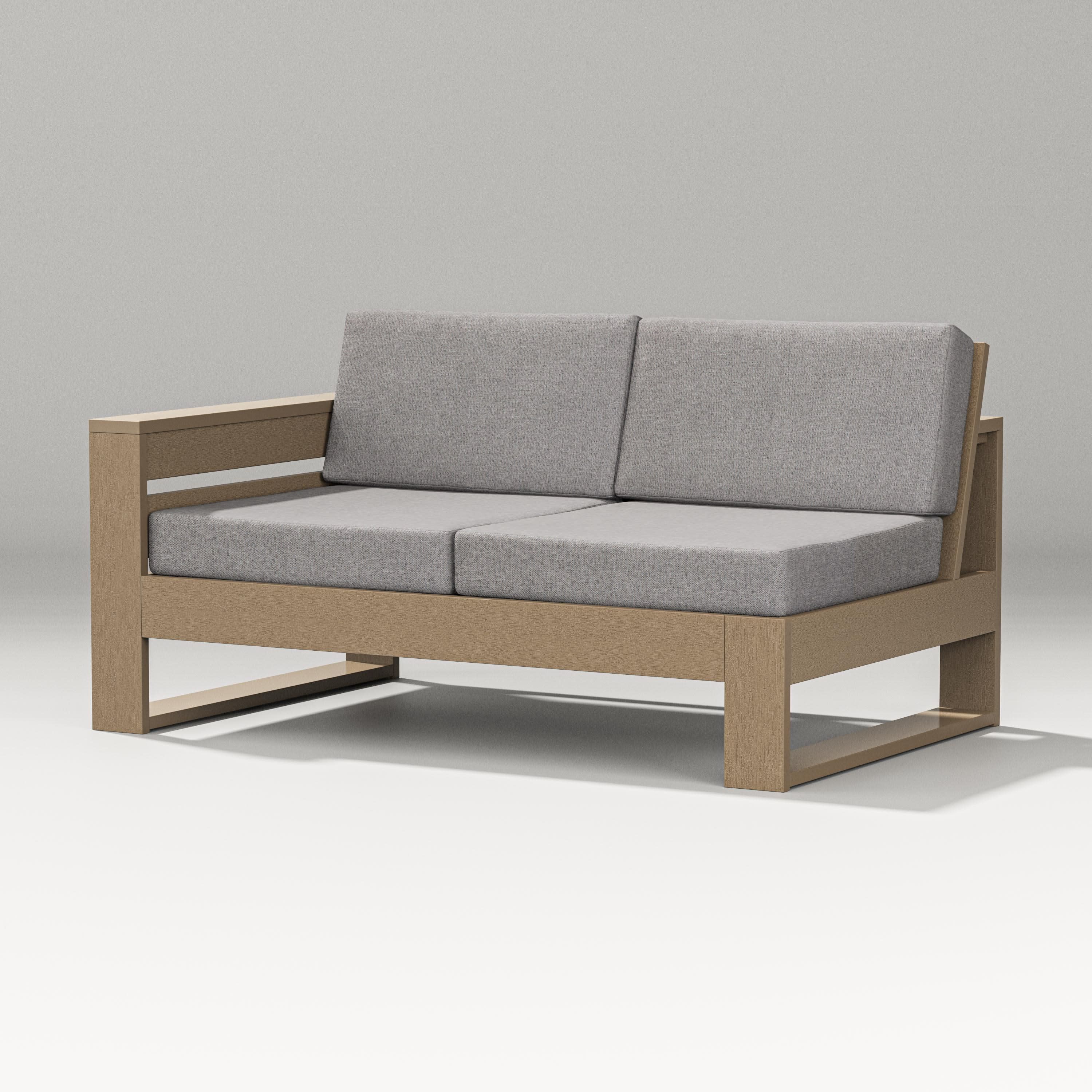 Latitude Modular Left Arm Loveseat in Vintage Sahara / Grey Mist
