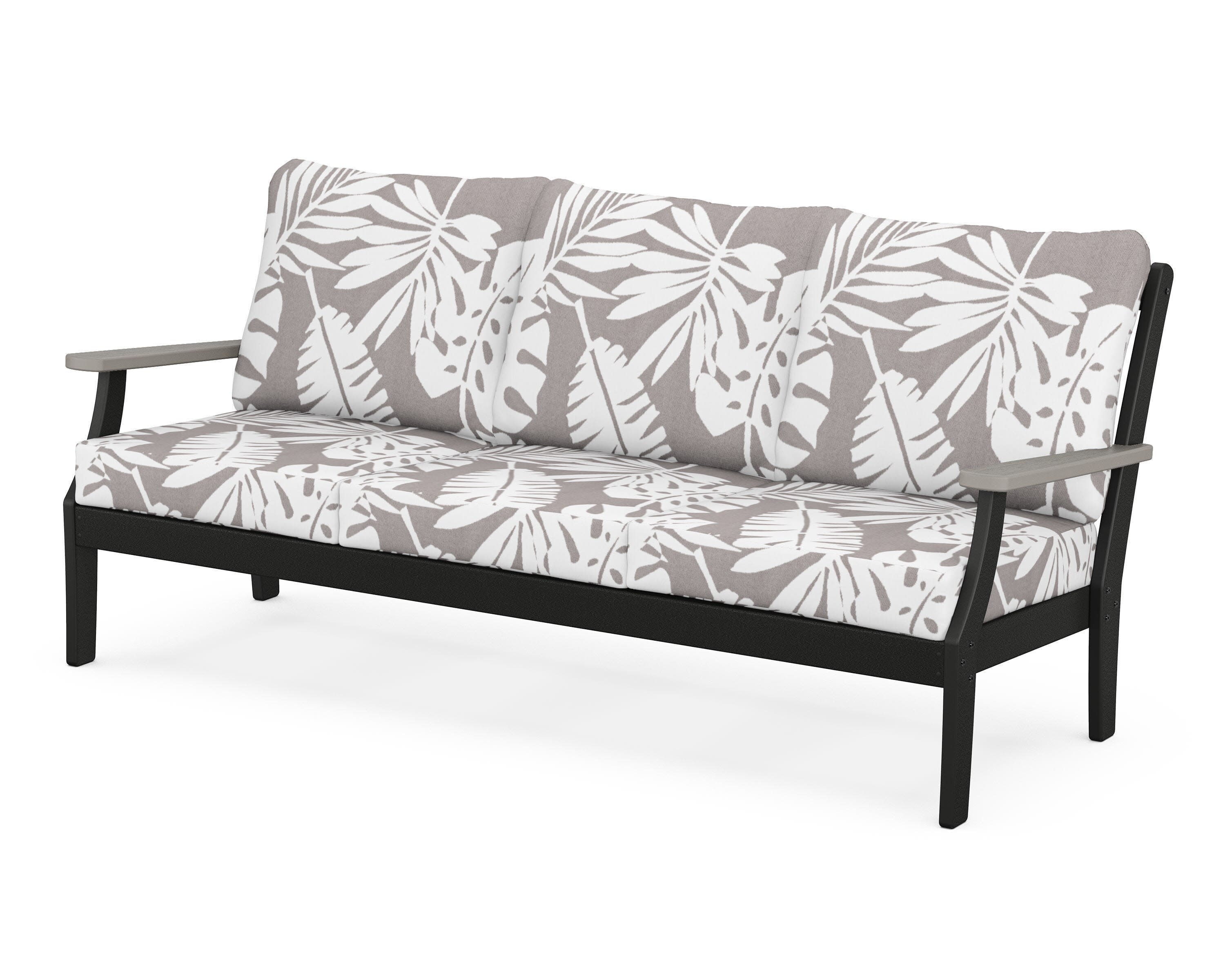 Braxton Deep Seating Sofa in Black / Driftwood / Leaf Grey Mist