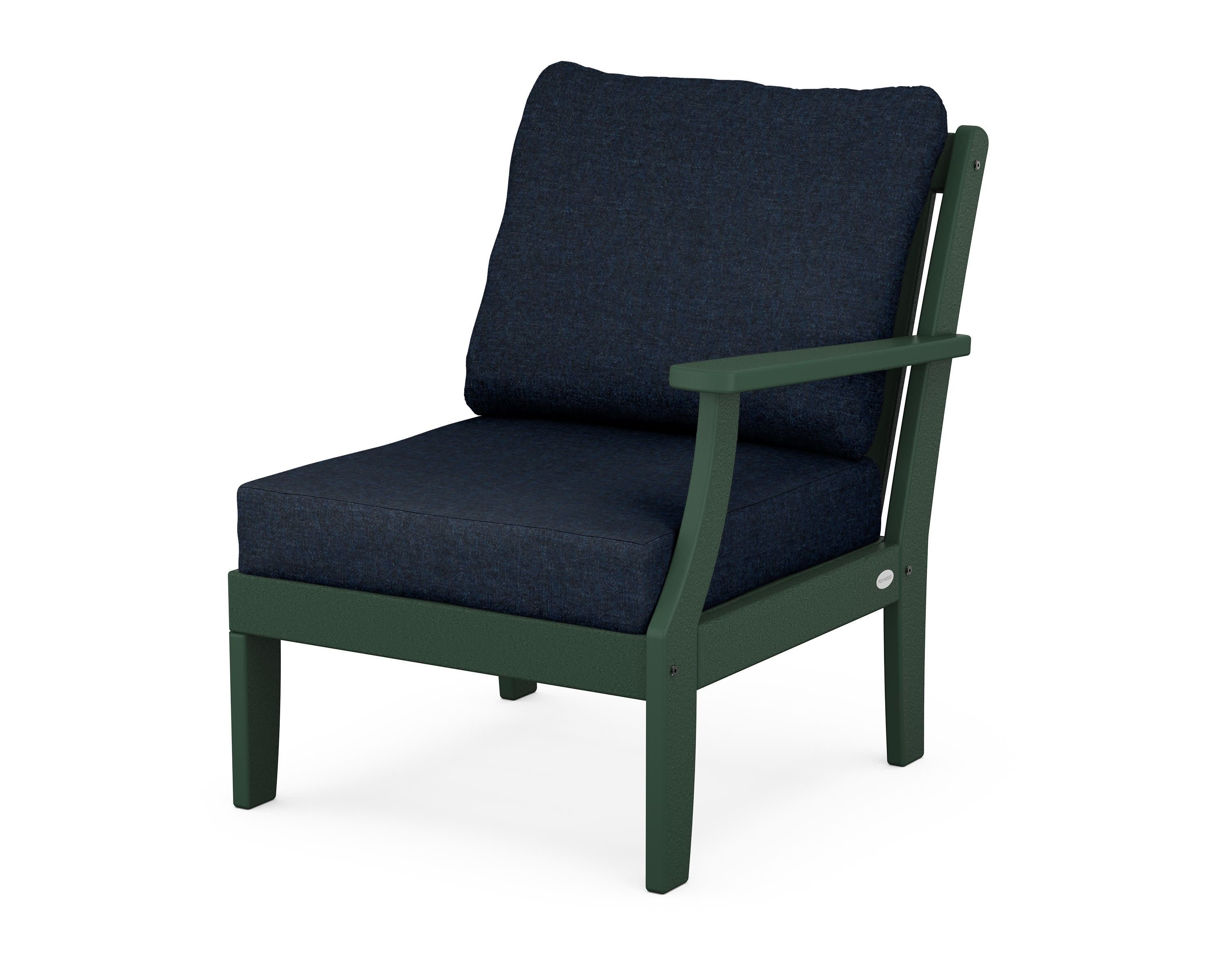 Braxton Modular Right Arm Chair in Green / Marine Indigo