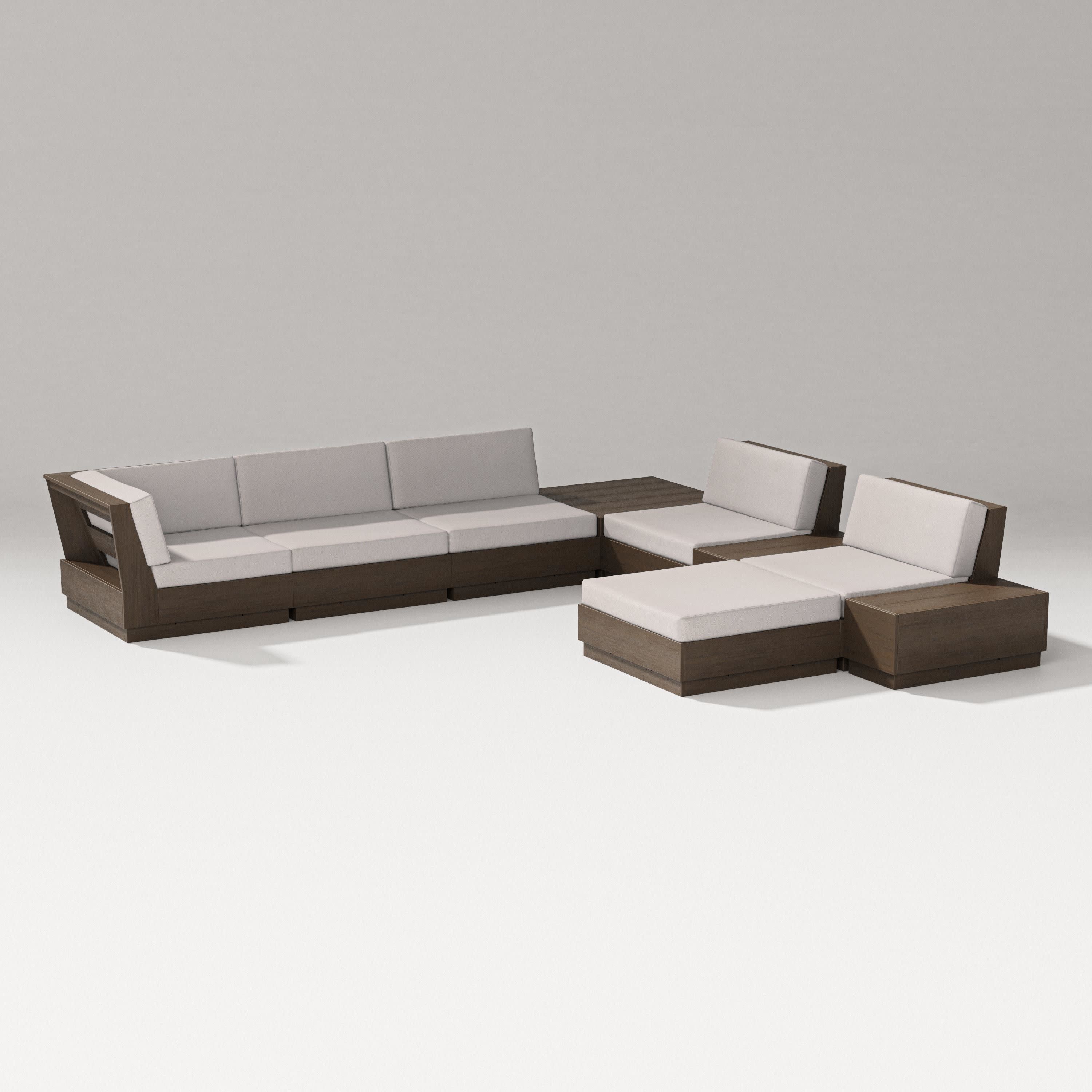 Elevate 9-Piece Conversation Sectional in Kona / Dune Burlap