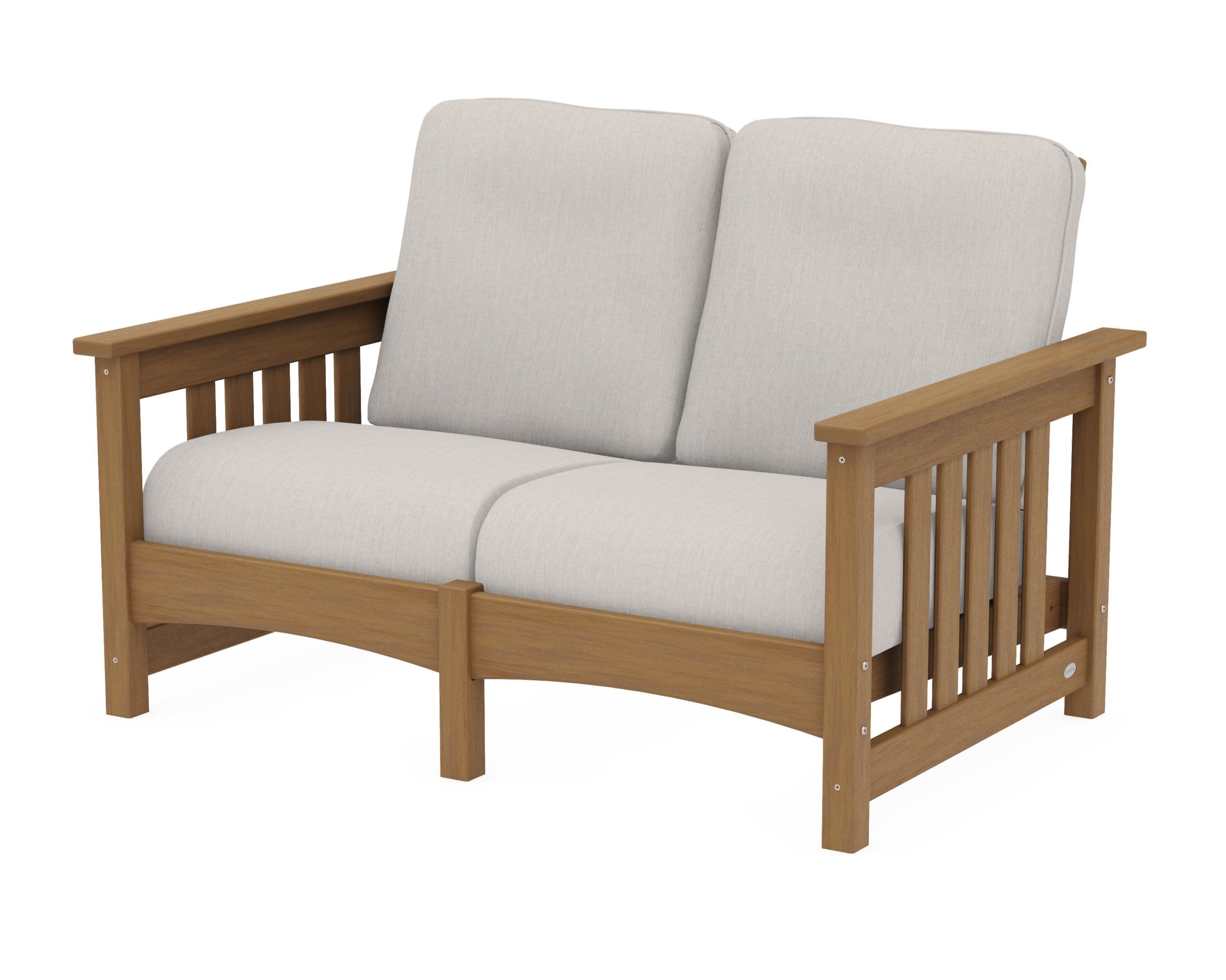 Club Mission Loveseat in Natural / Cast Ash
