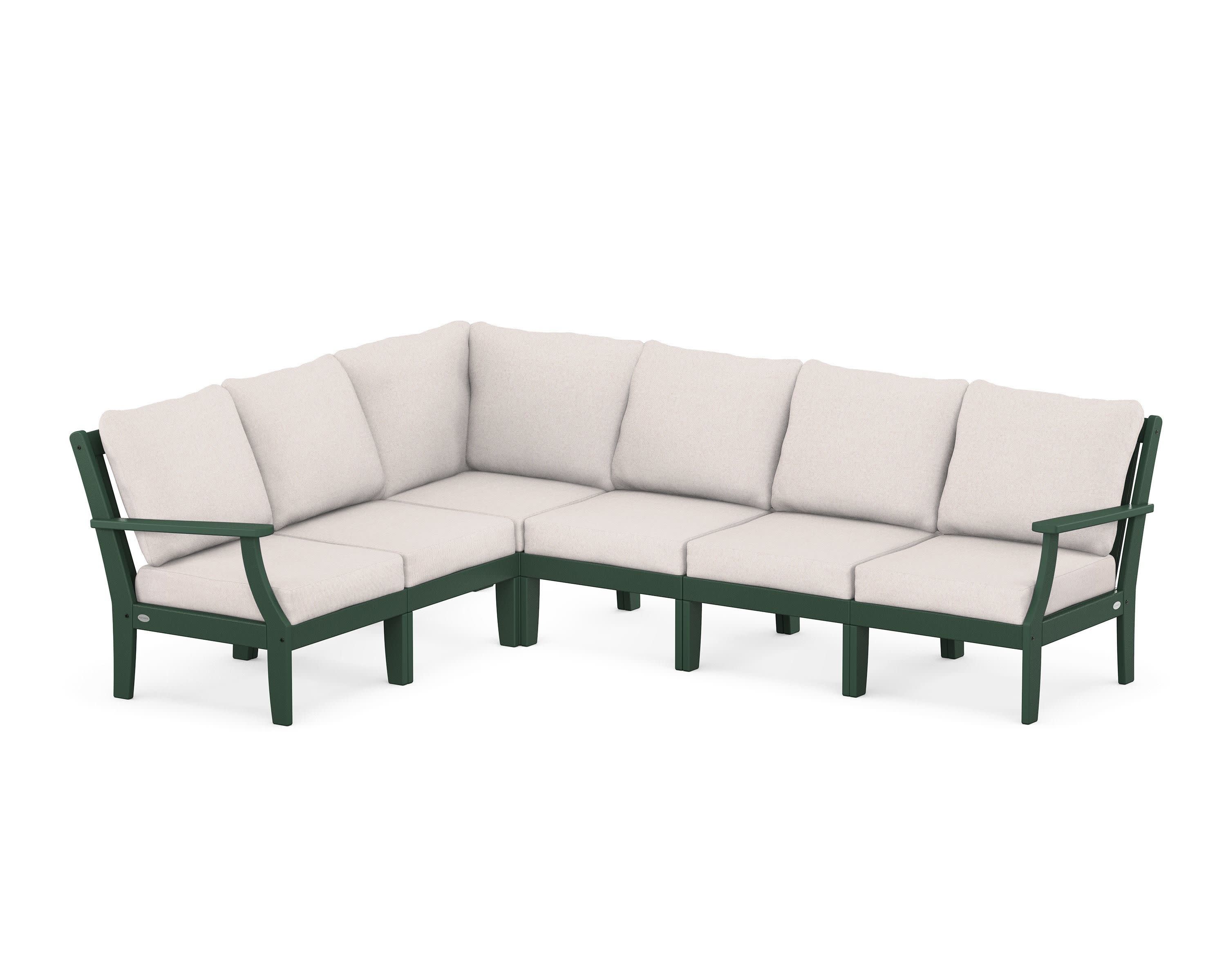 Braxton Modular 6-Piece Deep Seating Set in Green / Dune Burlap
