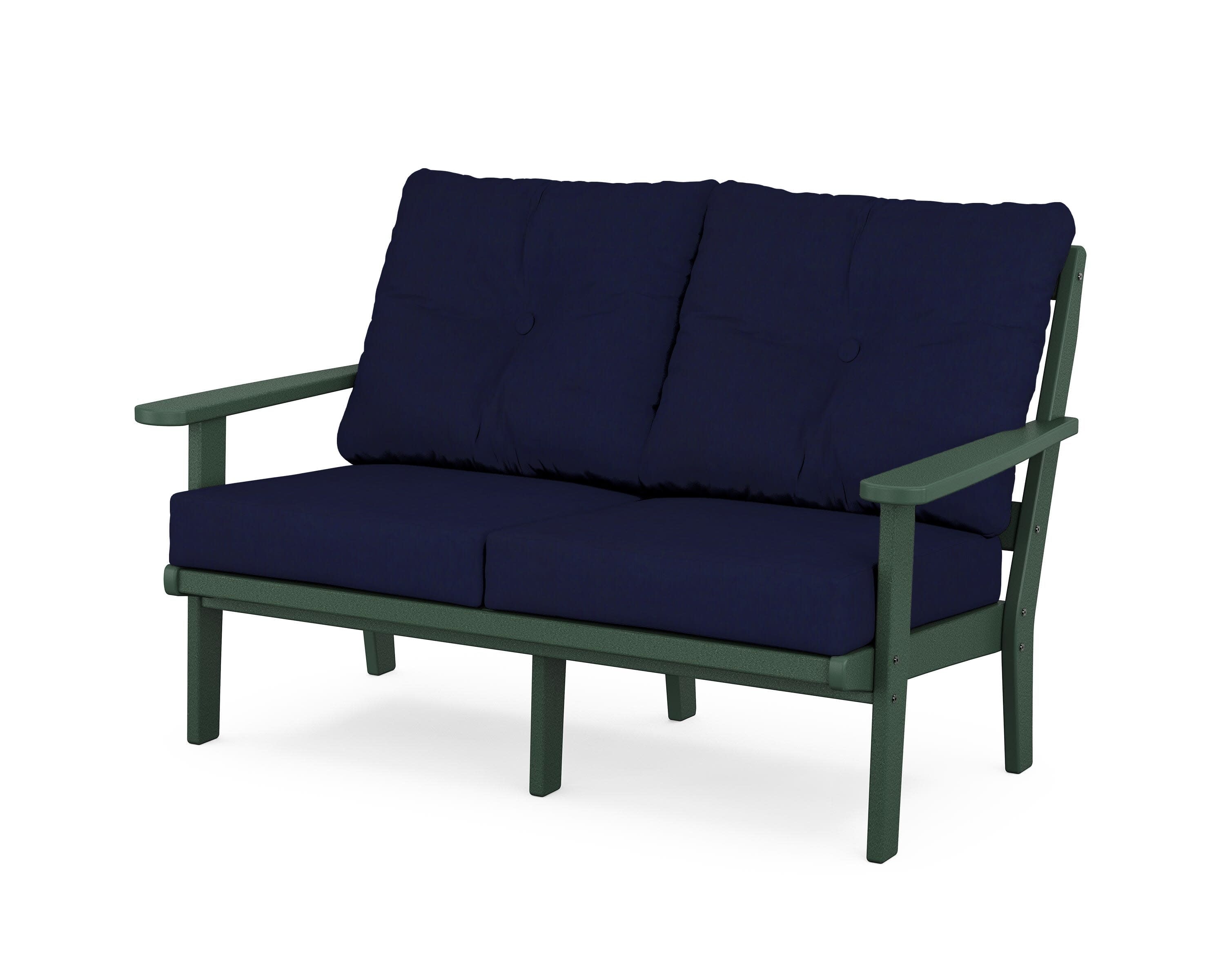 Mission Deep SeatingLoveseat in Green / Navy