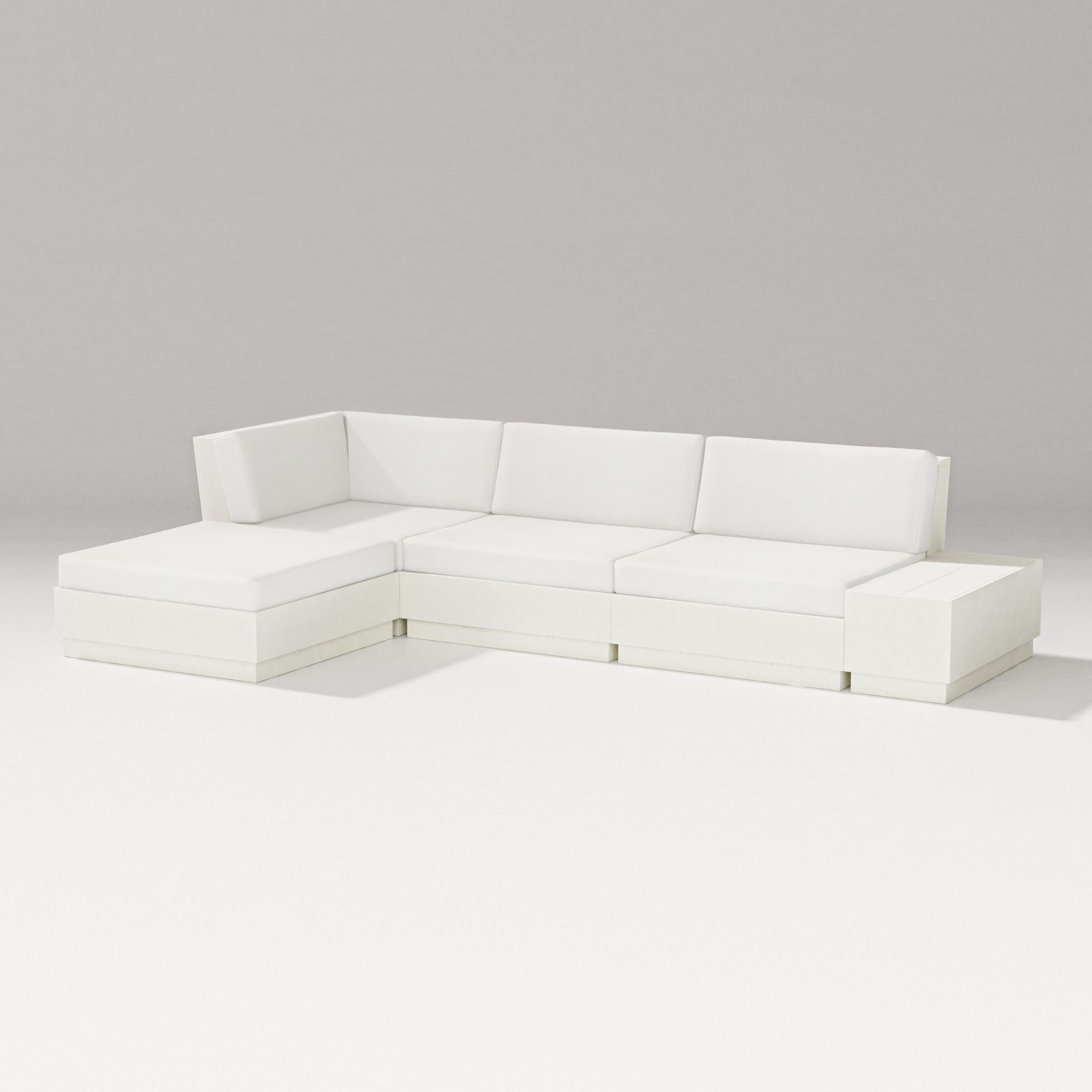 Elevate Chaise Sectional in Vintage White / Natural Linen