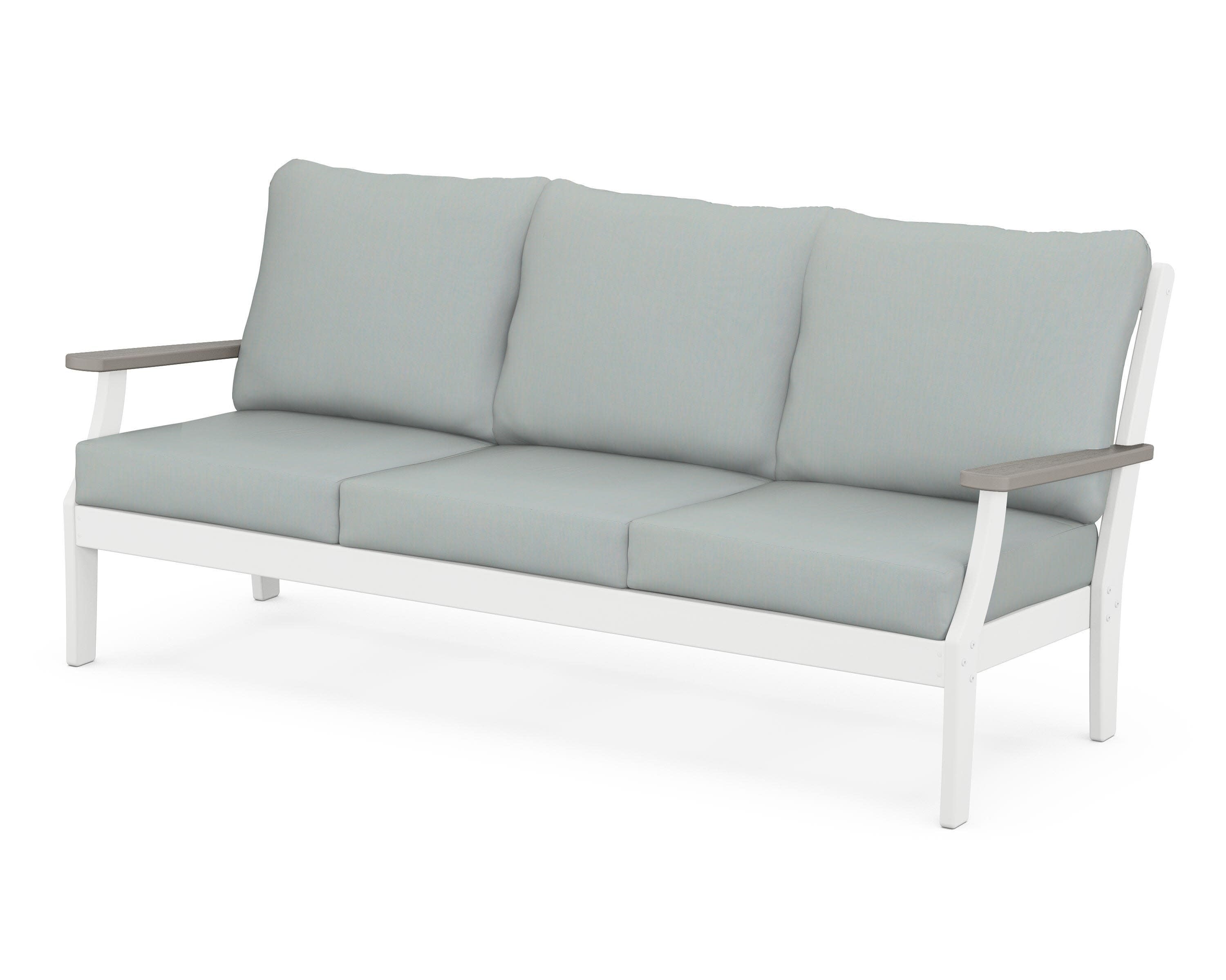 Braxton Deep Seating Sofa in White / Driftwood / Spa