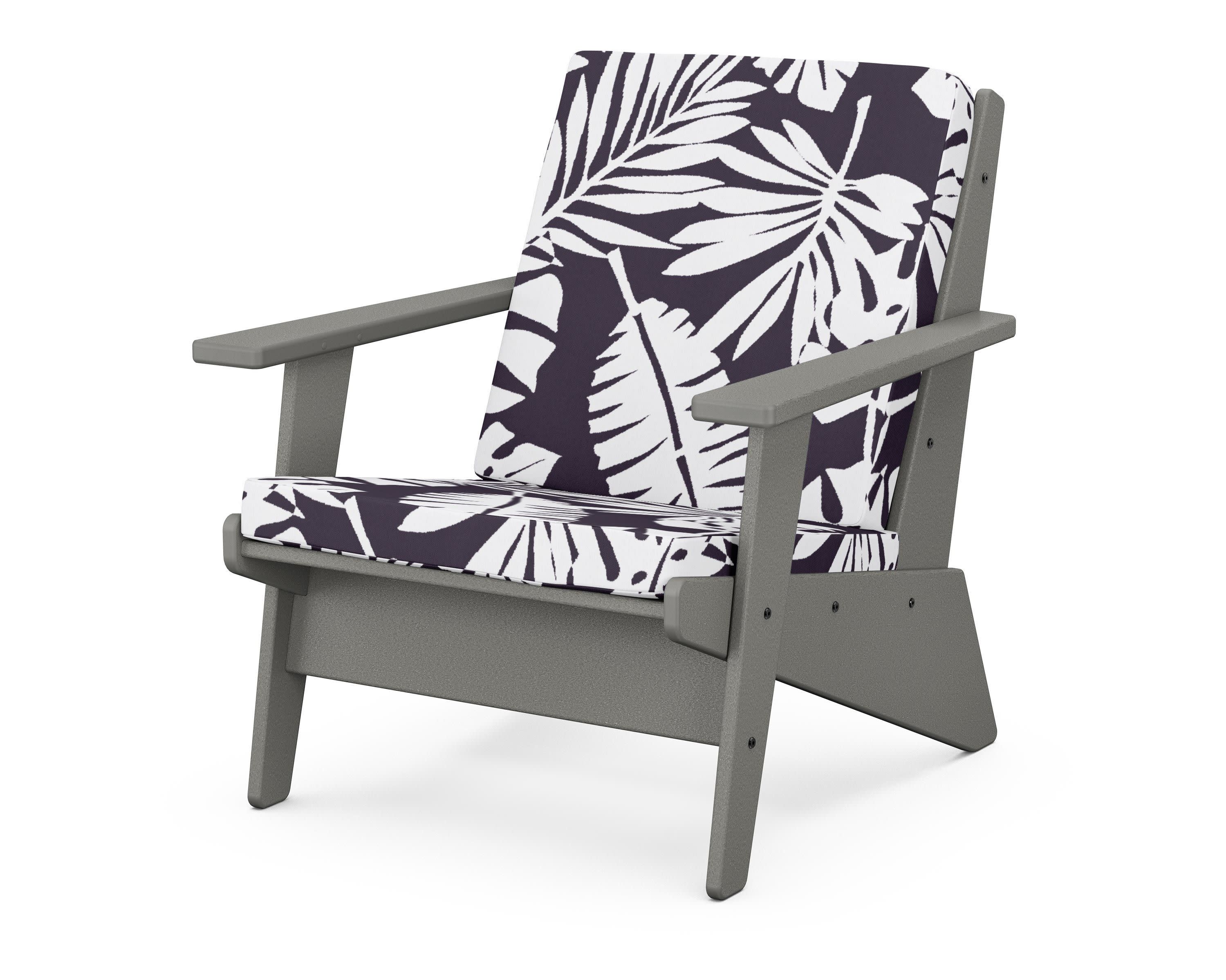 Riviera Modern Lounge Chair in Slate Grey / Leaf Navy