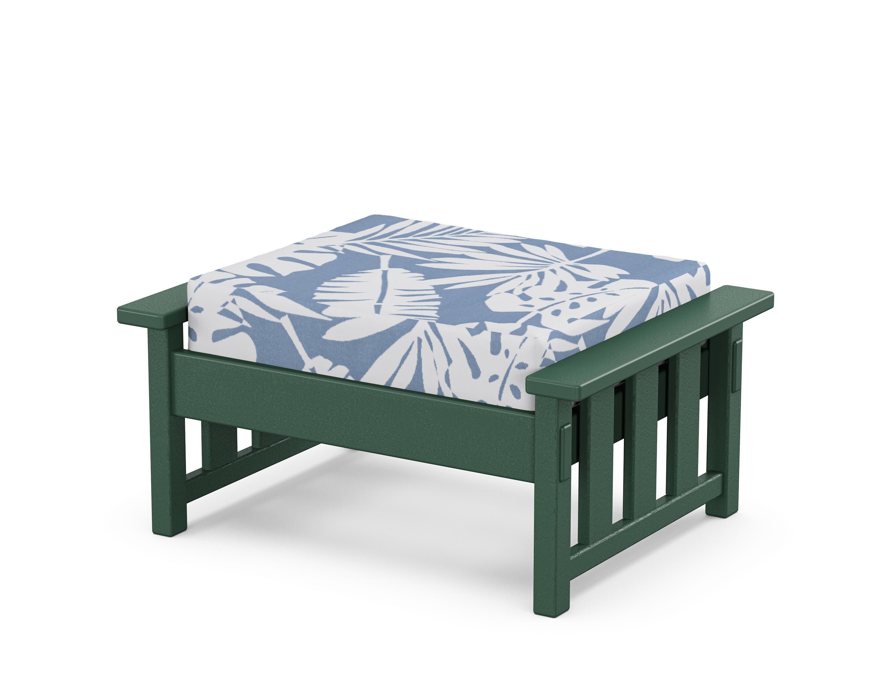 Acadia Deep Seating Ottoman in Green / Leaf Sky Blue