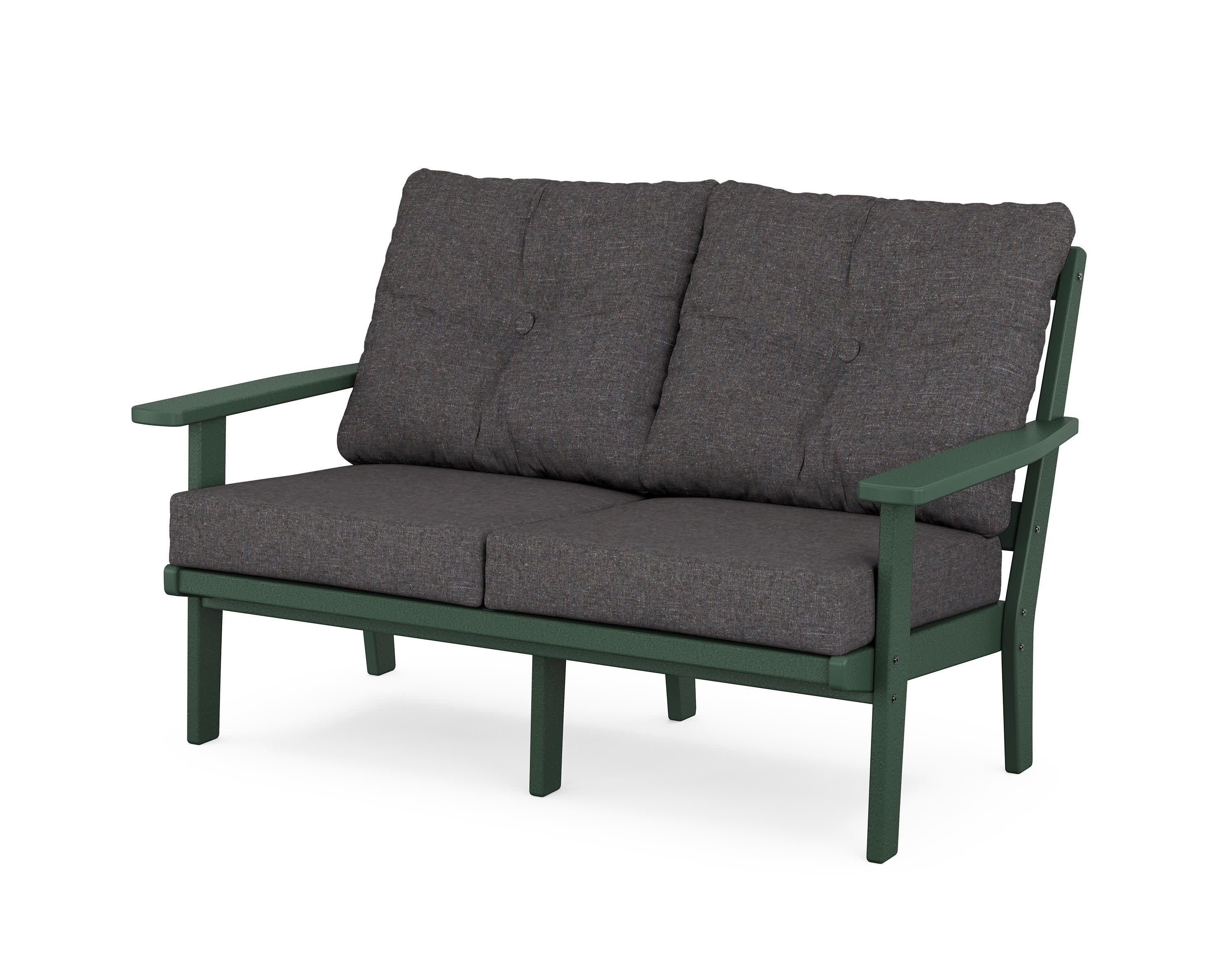 Oxford Deep SeatingLoveseat in Green / Ash Charcoal