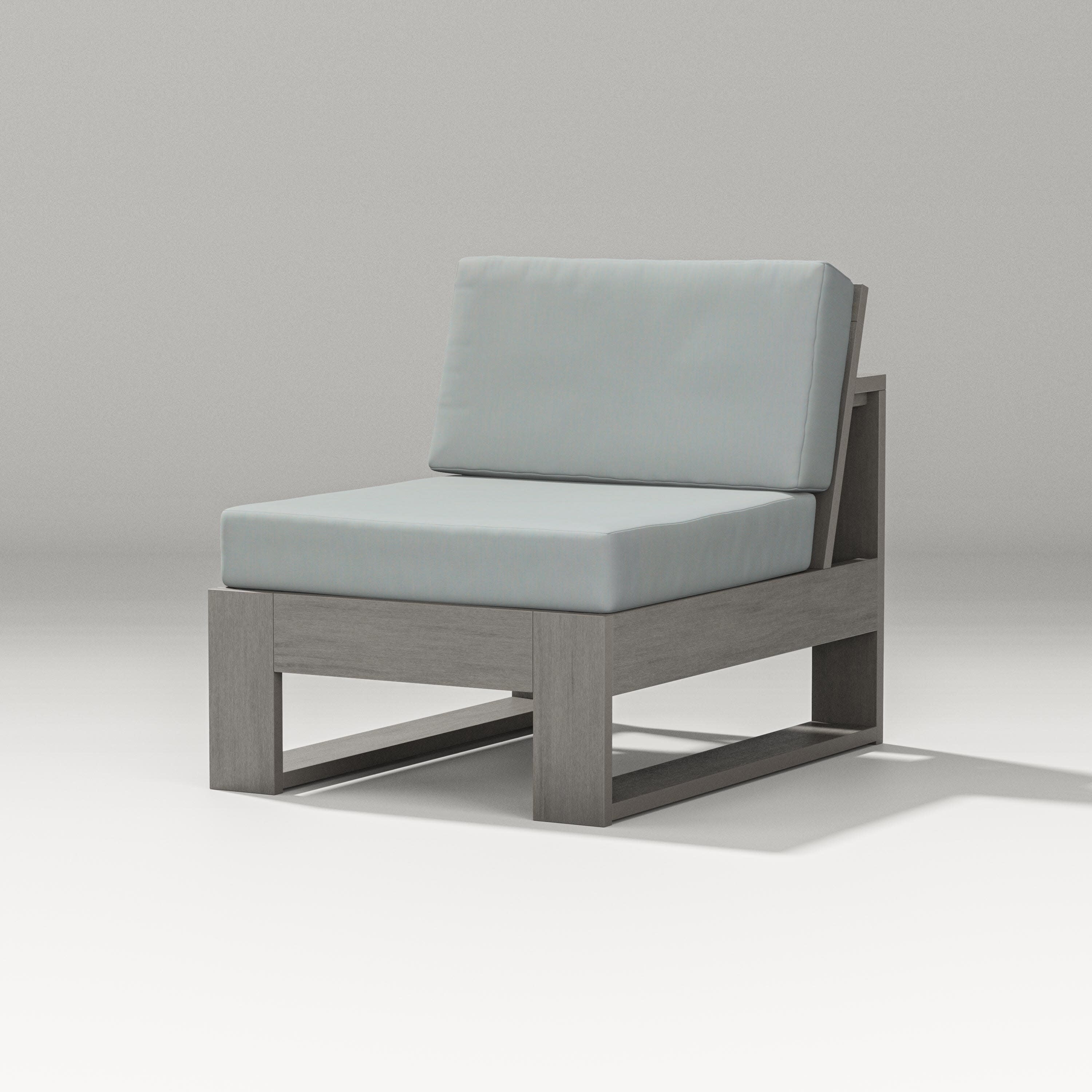 Latitude Modular Armless Chair in Driftwood / Spa