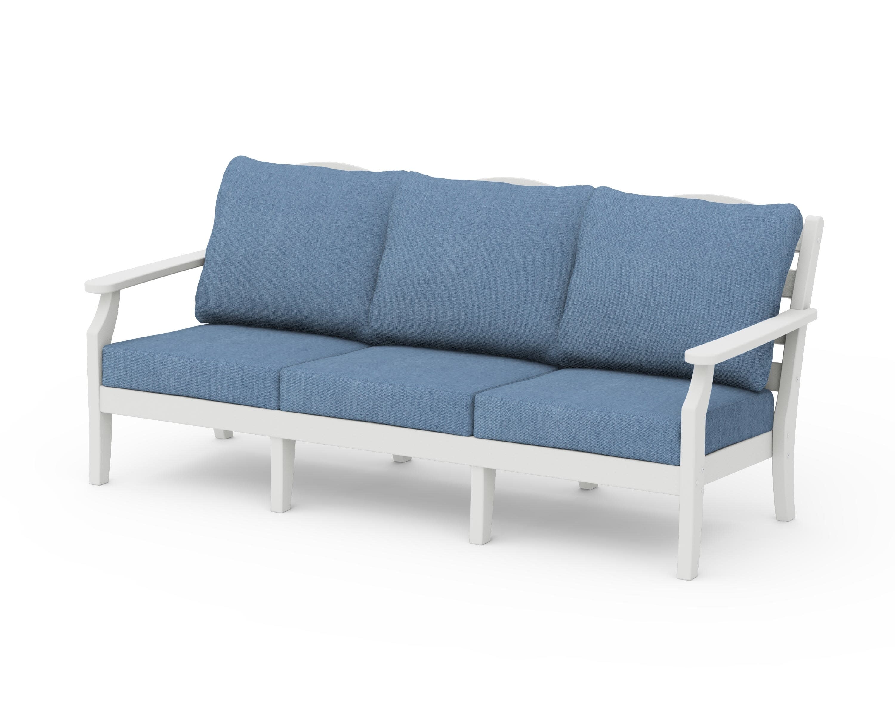 Savannah Deep Seating Sofa in Vintage White / Sky Blue