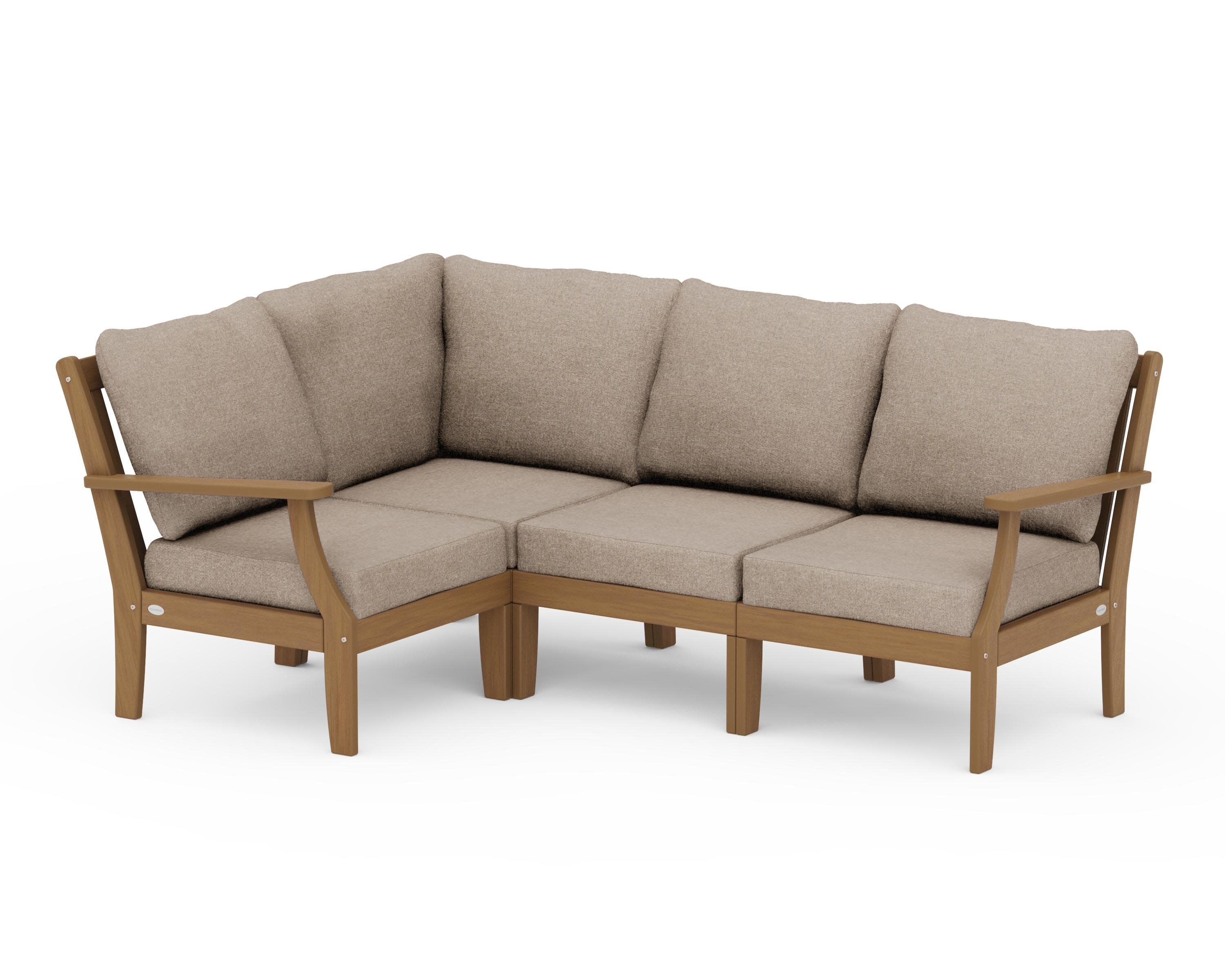 Braxton Modular 4-Piece Deep Seating Set in Natural / Spiced Burlap