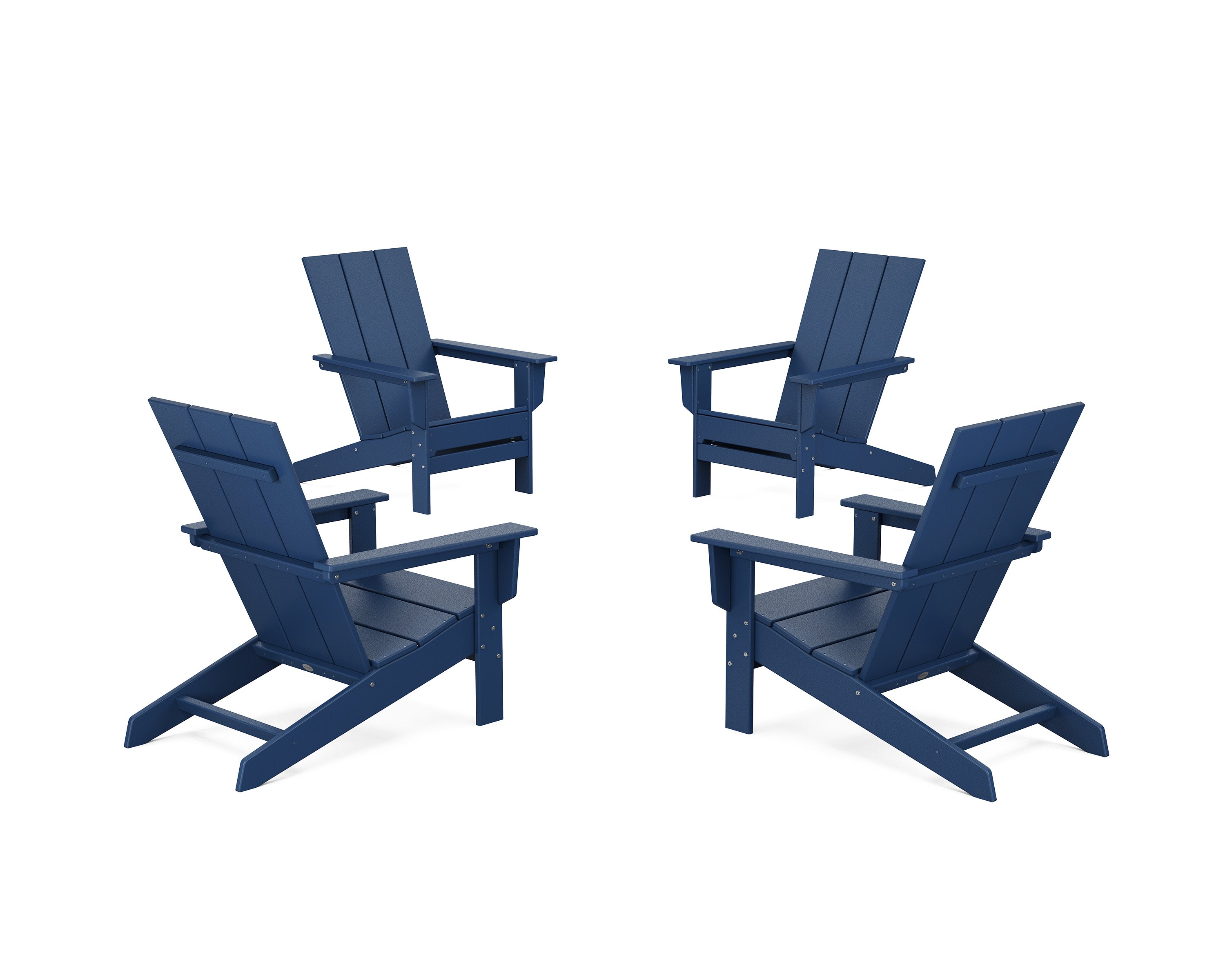4-Piece Modern Studio Adirondack Chair Conversation Set in Navy