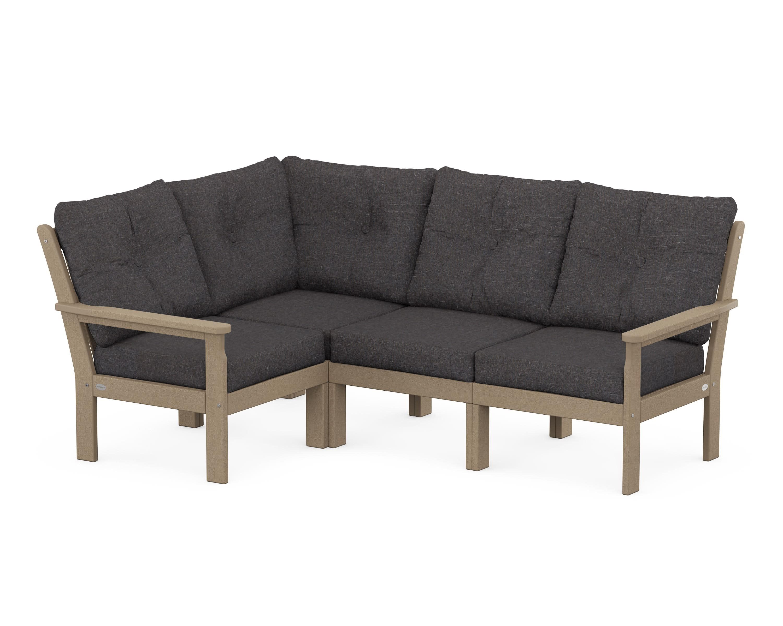 Vineyard 4-Piece Sectional in Vintage Sahara / Ash Charcoal