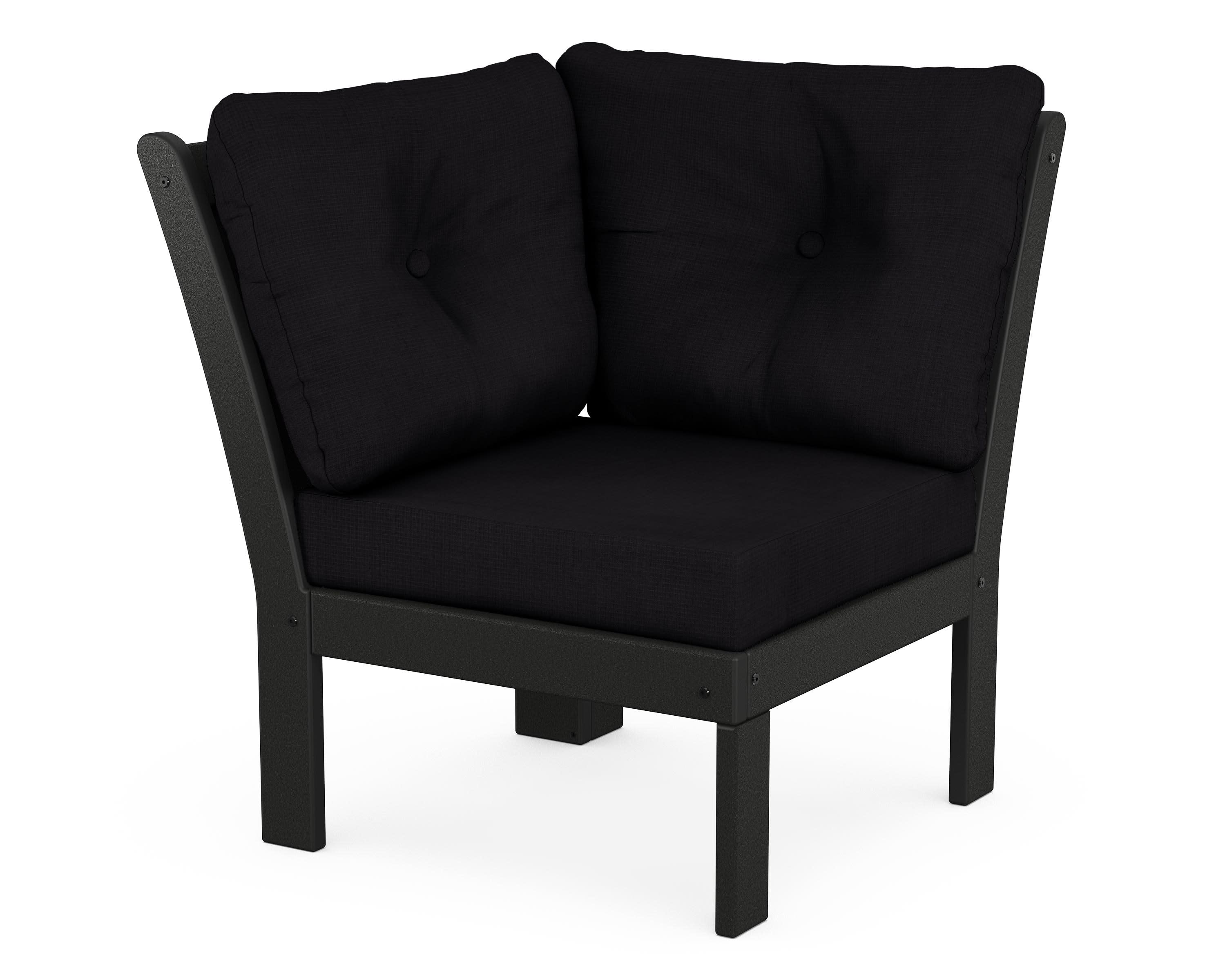 Vineyard Modular Corner Chair in Black / Midnight Linen