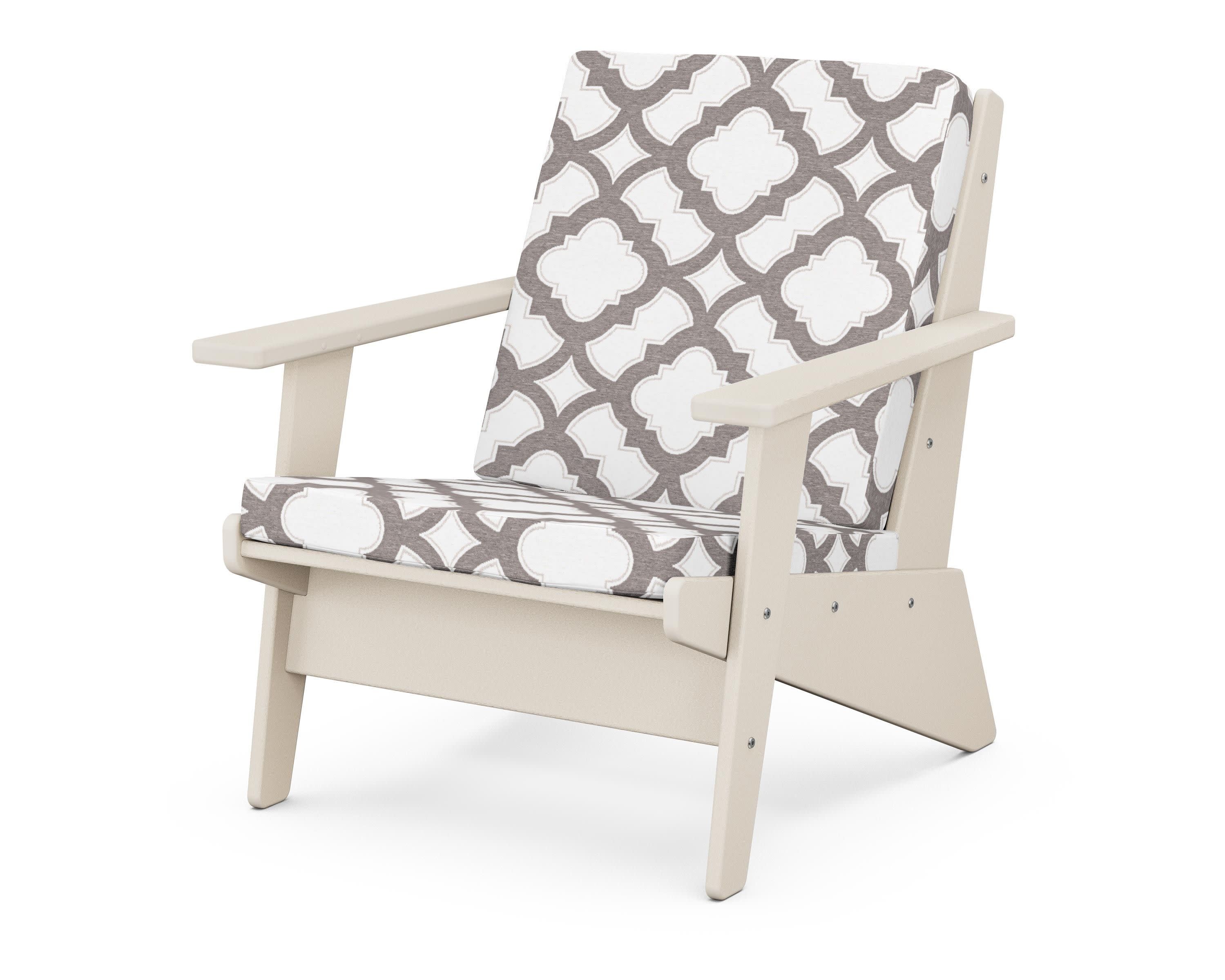 Riviera Modern Lounge Chair in Sand / Trellis Grey Mist