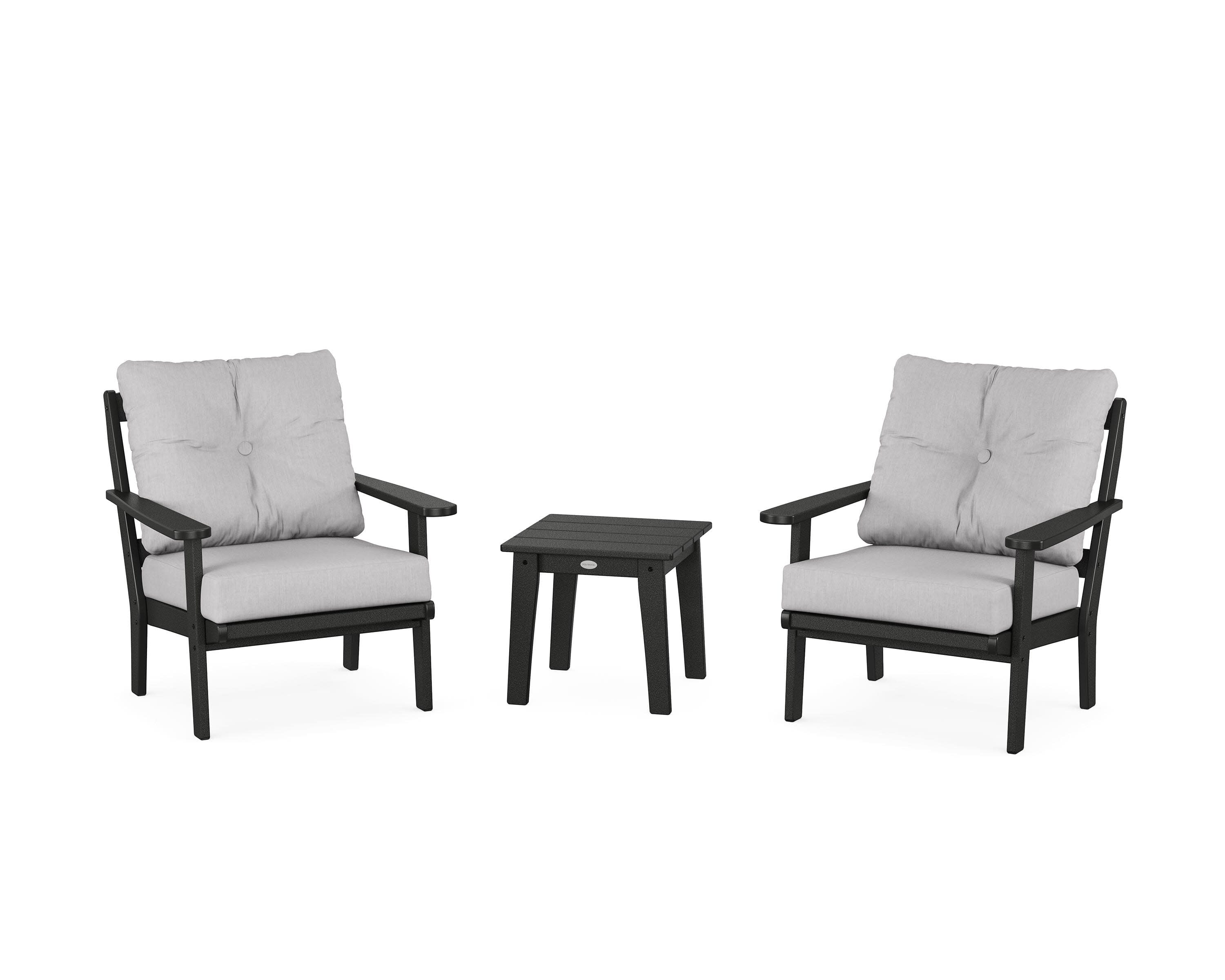 Mission 3-Piece Deep Seating Set in Black / Granite