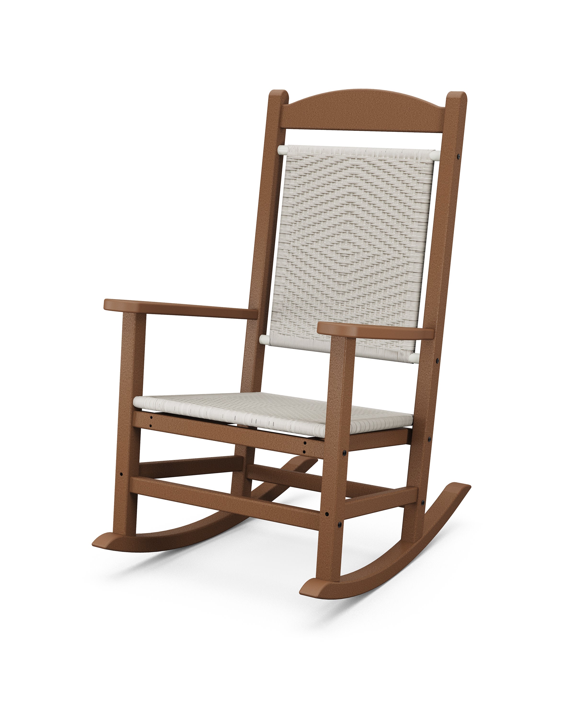 Presidential Woven Rocking Chair in Teak / White Loom