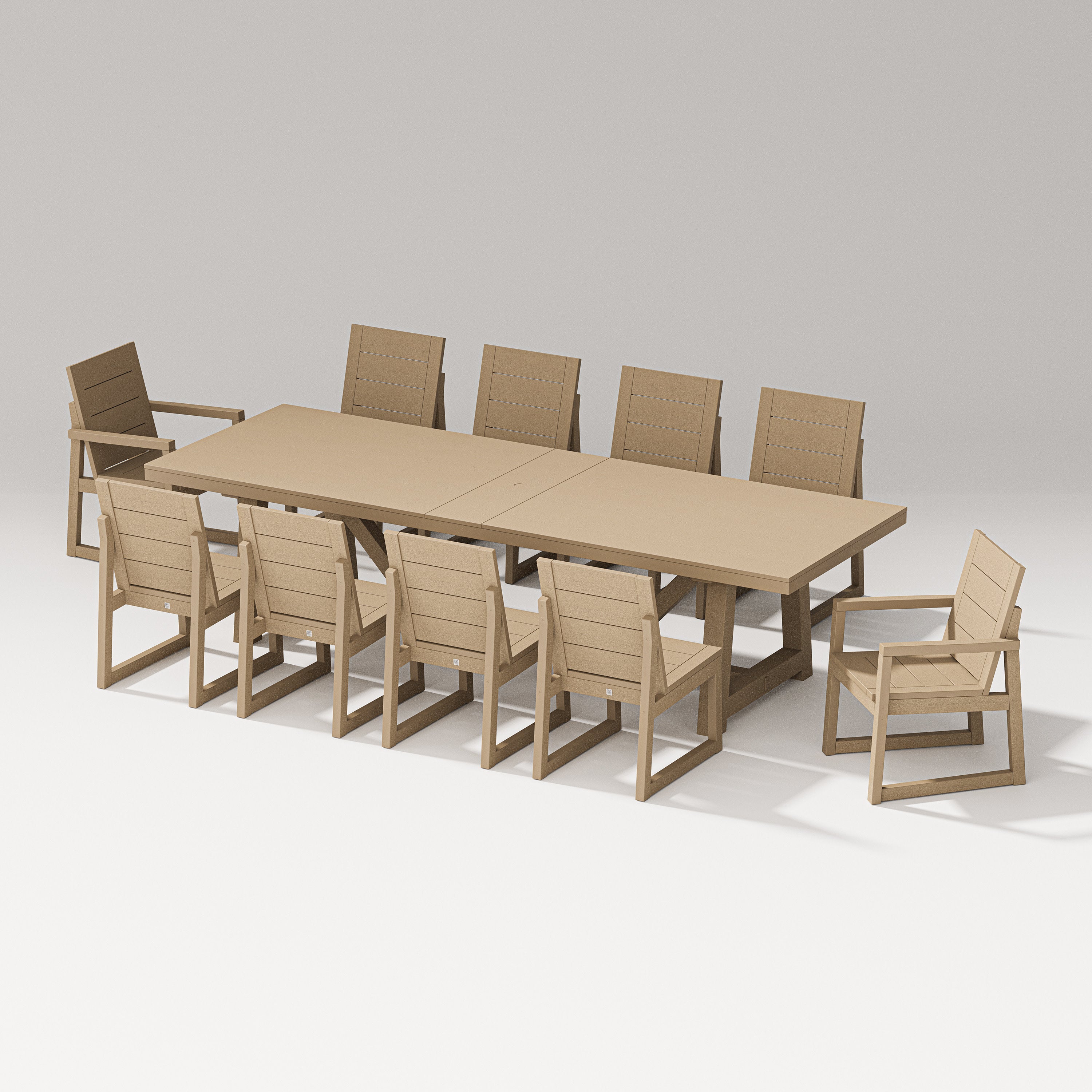 Elevate 11-Piece A-Frame Table Dining Set in Vintage Sahara