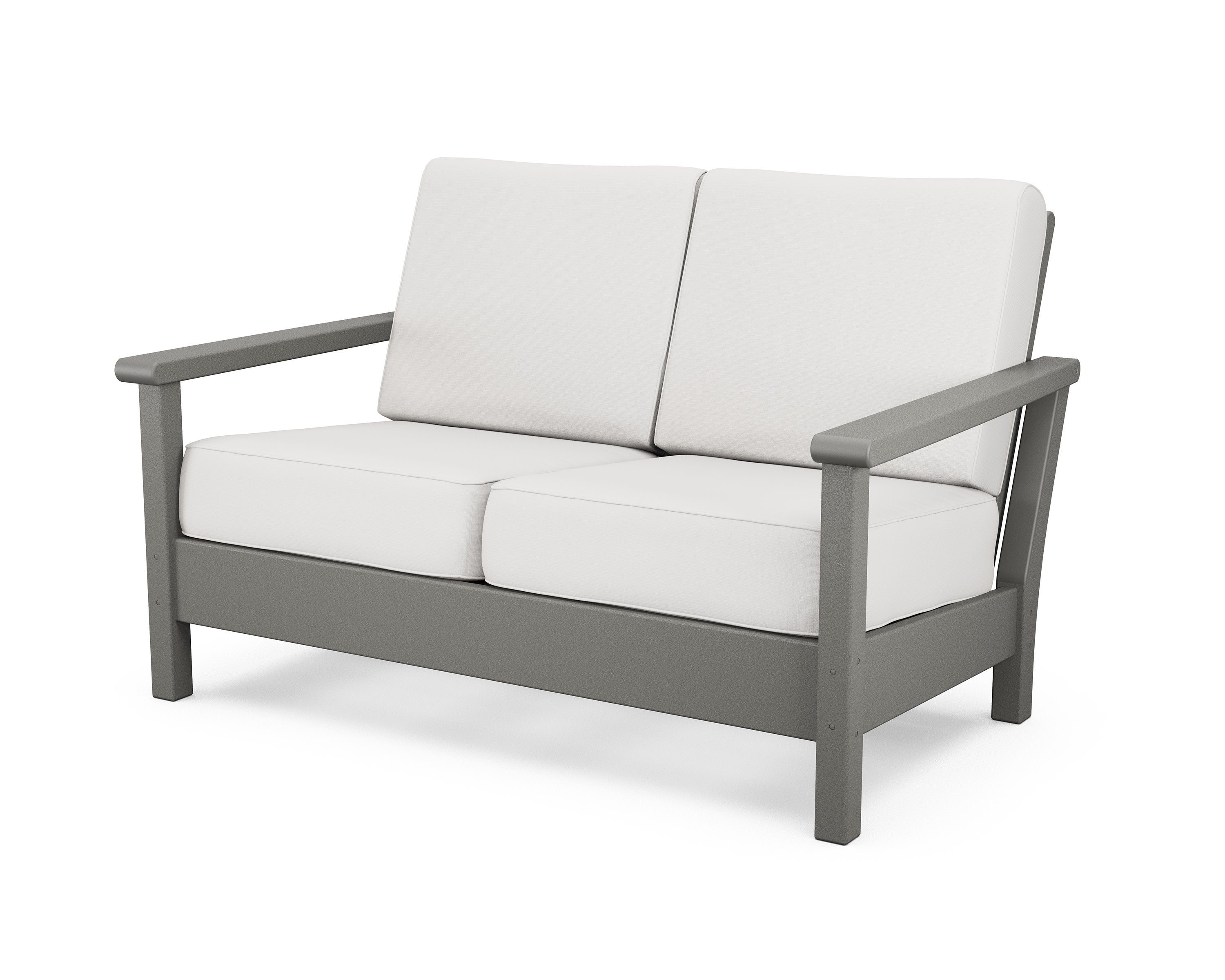 Harbour Deep Seating Loveseat in Slate Grey / Natural Linen