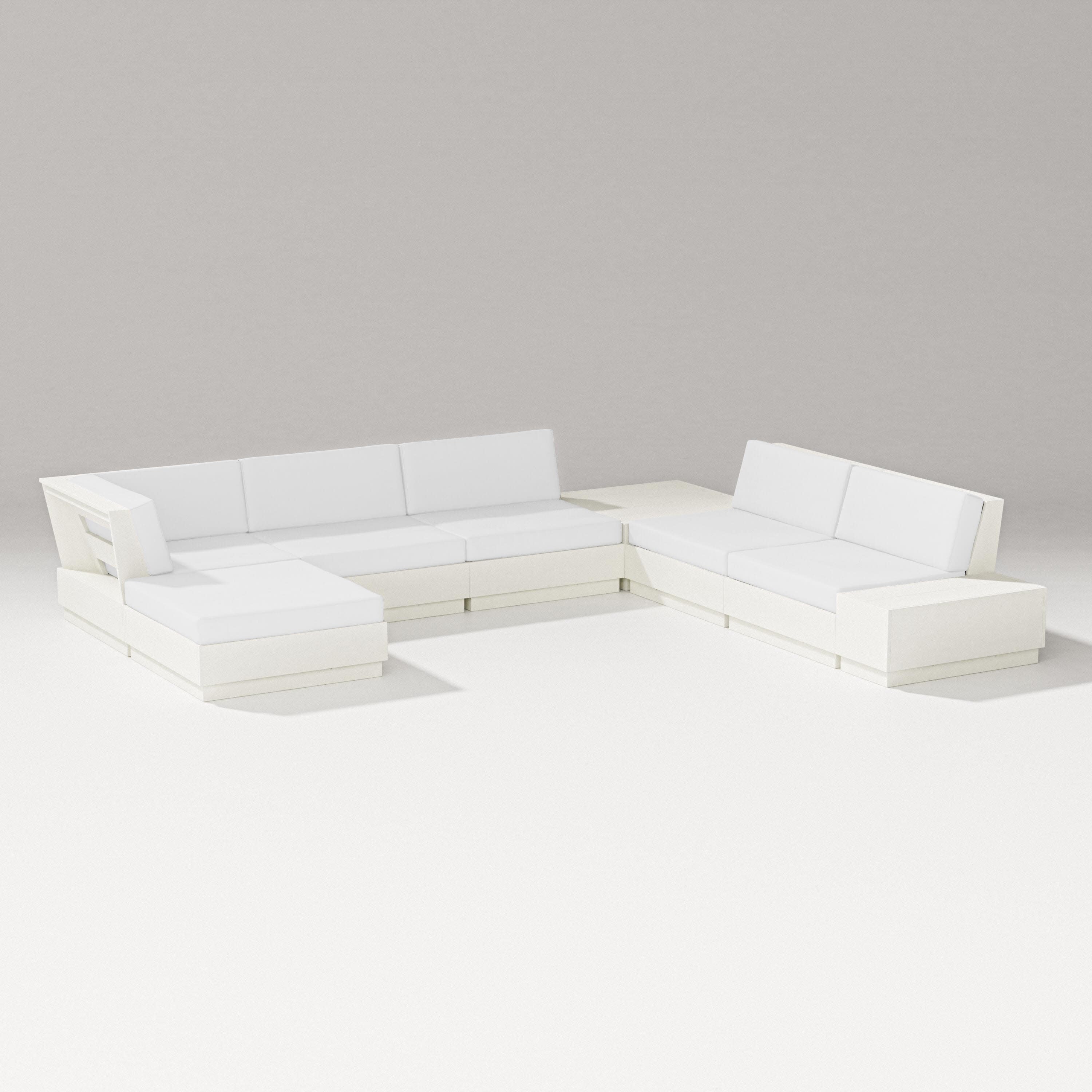 Elevate 8-Piece Corner Sectional in Vintage White / Natural