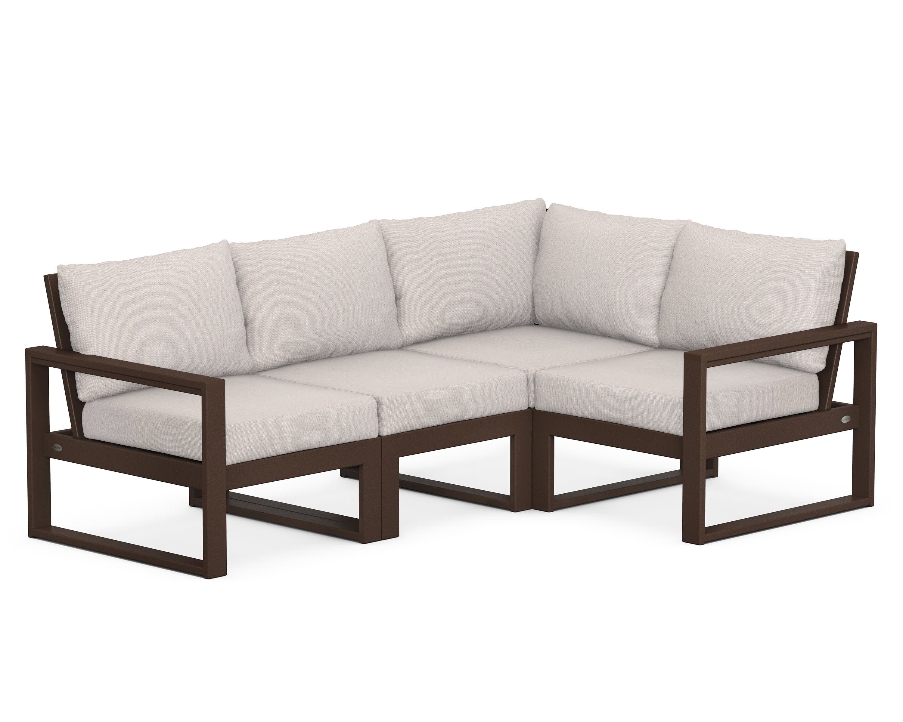 EDGE 4-Piece Modular Deep Seating Set in Mahogany / Dune Burlap