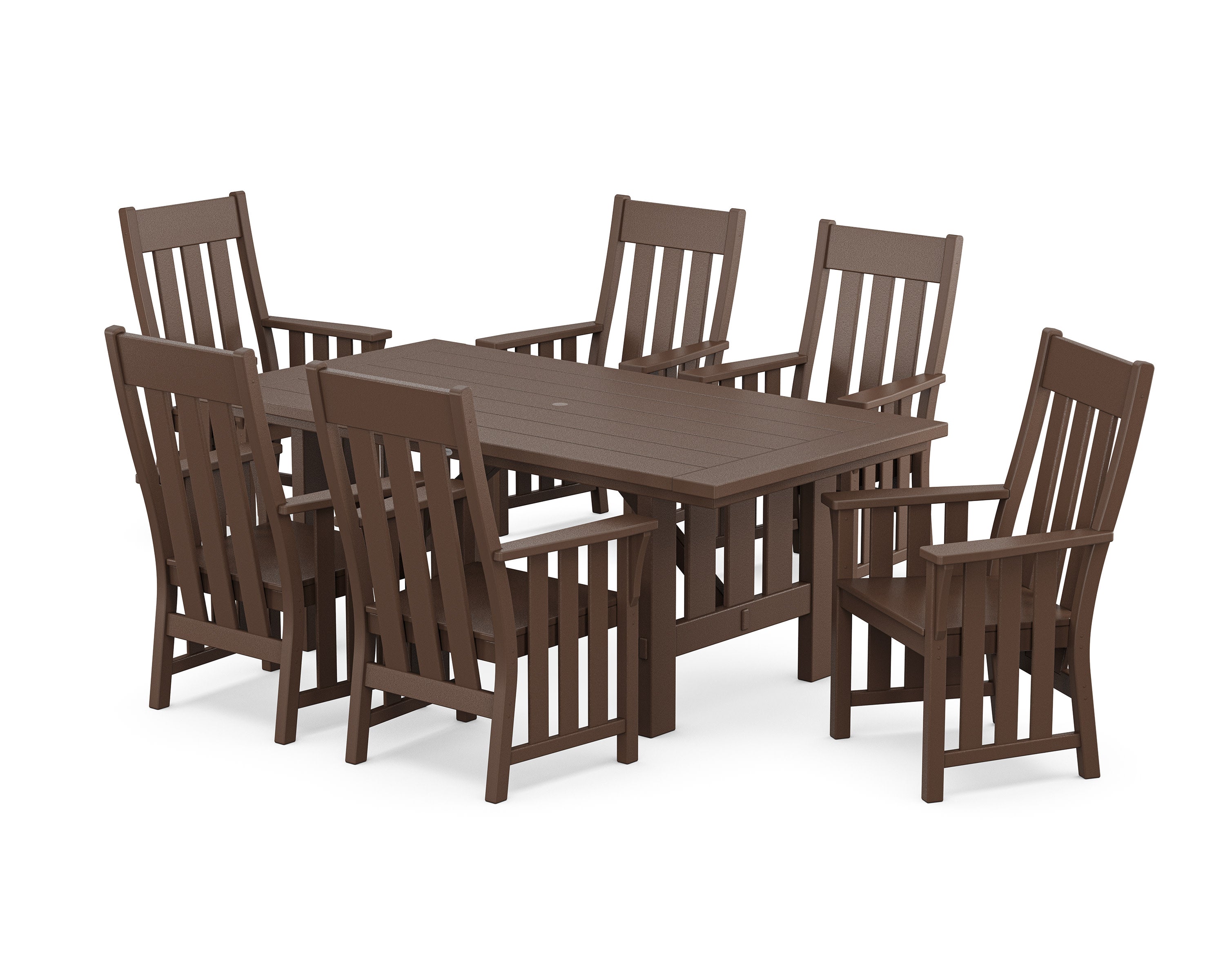 Acadia Arm Chair 7-Piece Dining Set in Mahogany