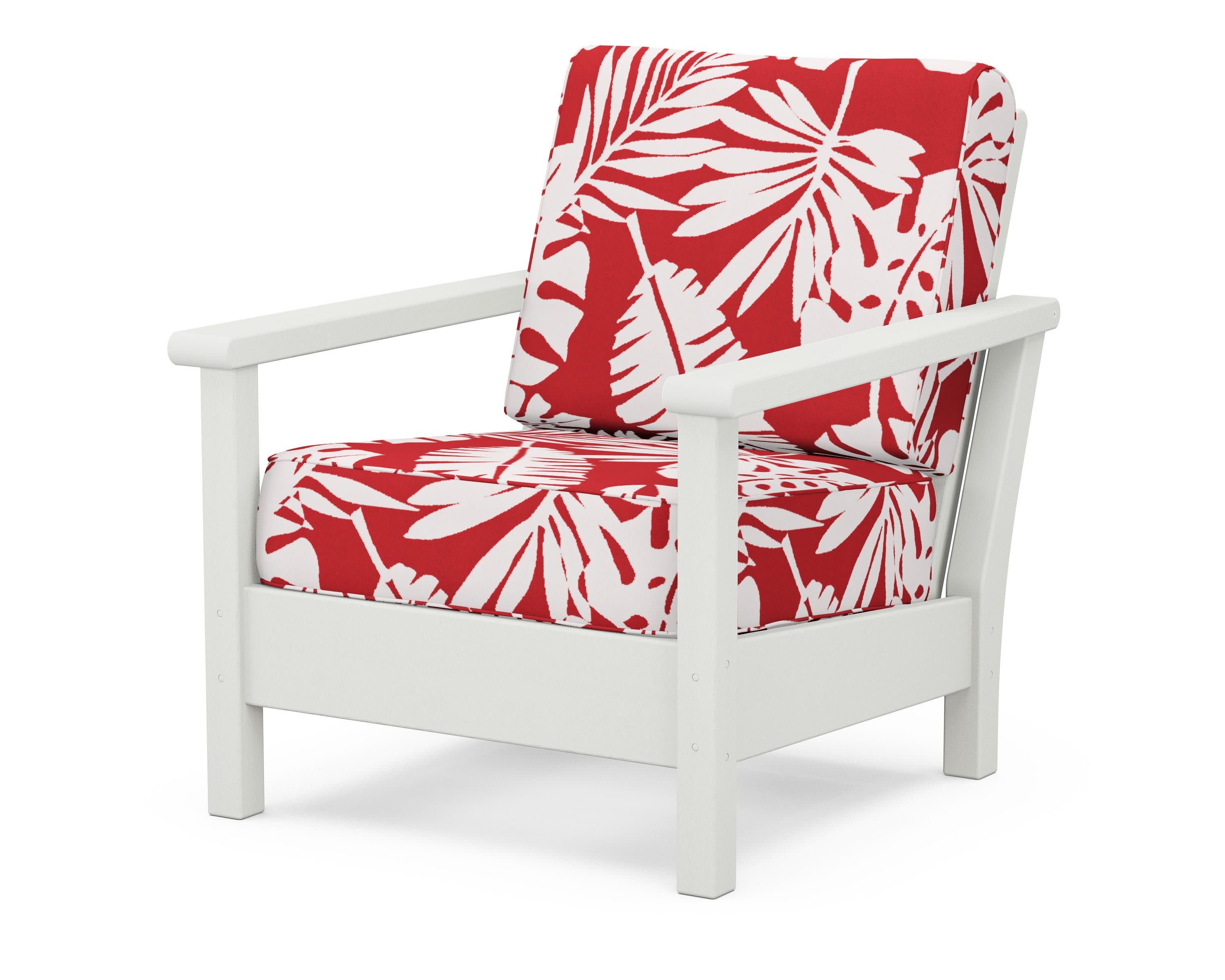 Harbour Deep Seating Chair in Vintage White / Leaf Crimson