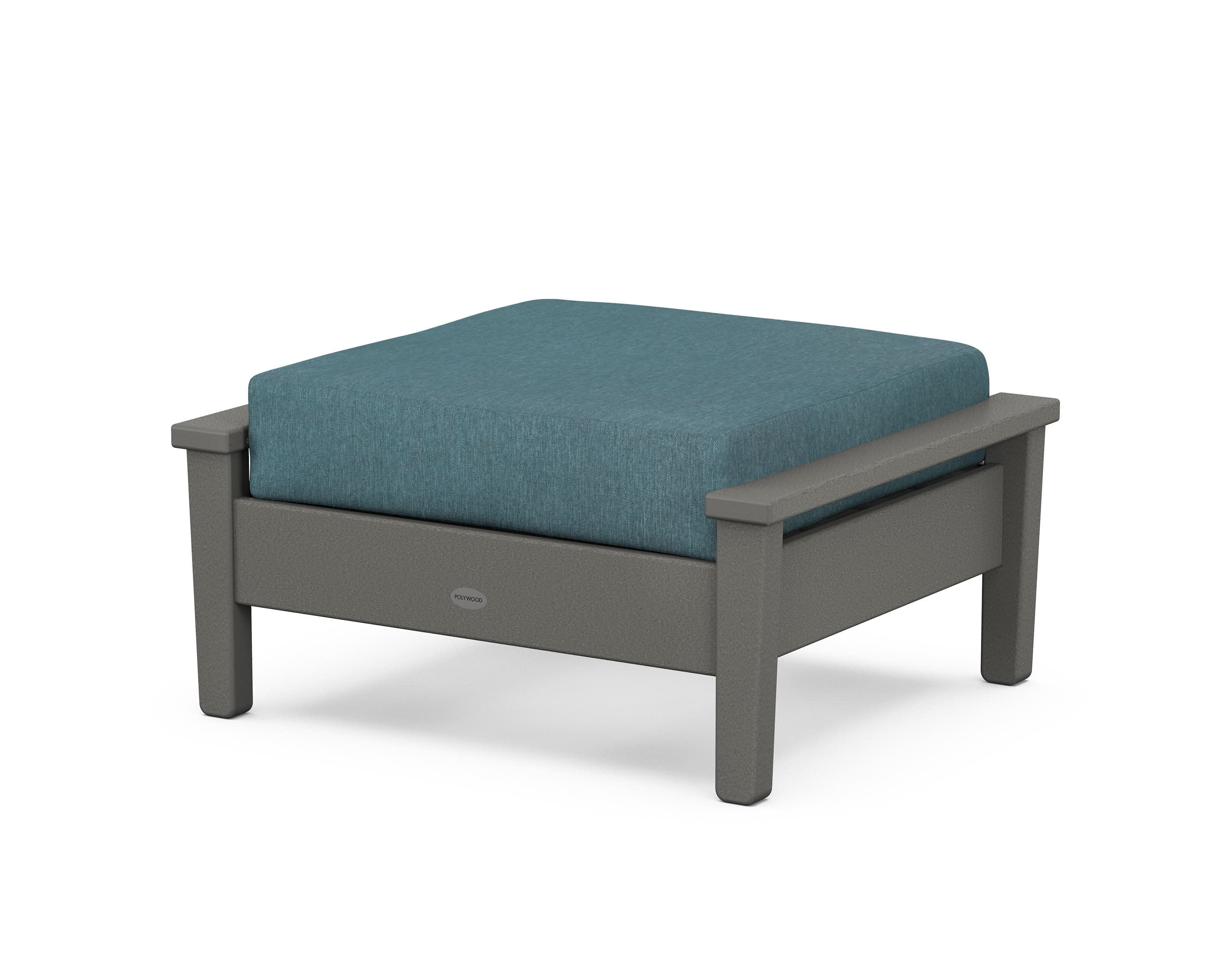 Prescott Deep Seating Ottoman in Slate Grey / Ocean Teal